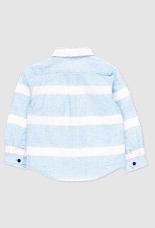 Foto 3 | Camisa de Lino Boboli Azul a Rayas para Niño