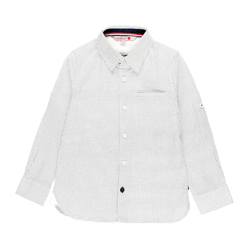 Camisa Boboli Blanca dos Opciones de Manga para Niño $799