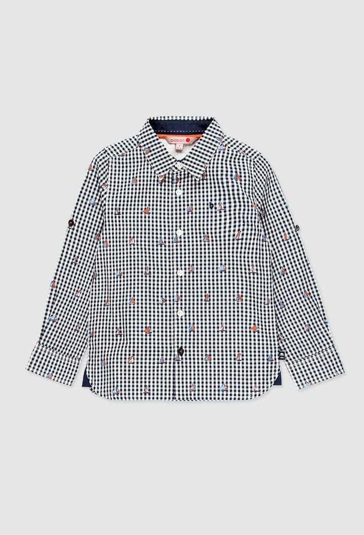 Camisa Boboli Gris Manga Larga para Niño $799