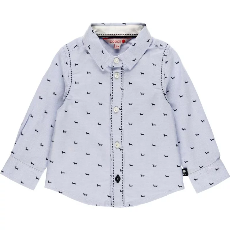 Camisa Azul Cielo Diseño Perritos Para Bebe Y Niño Boboli