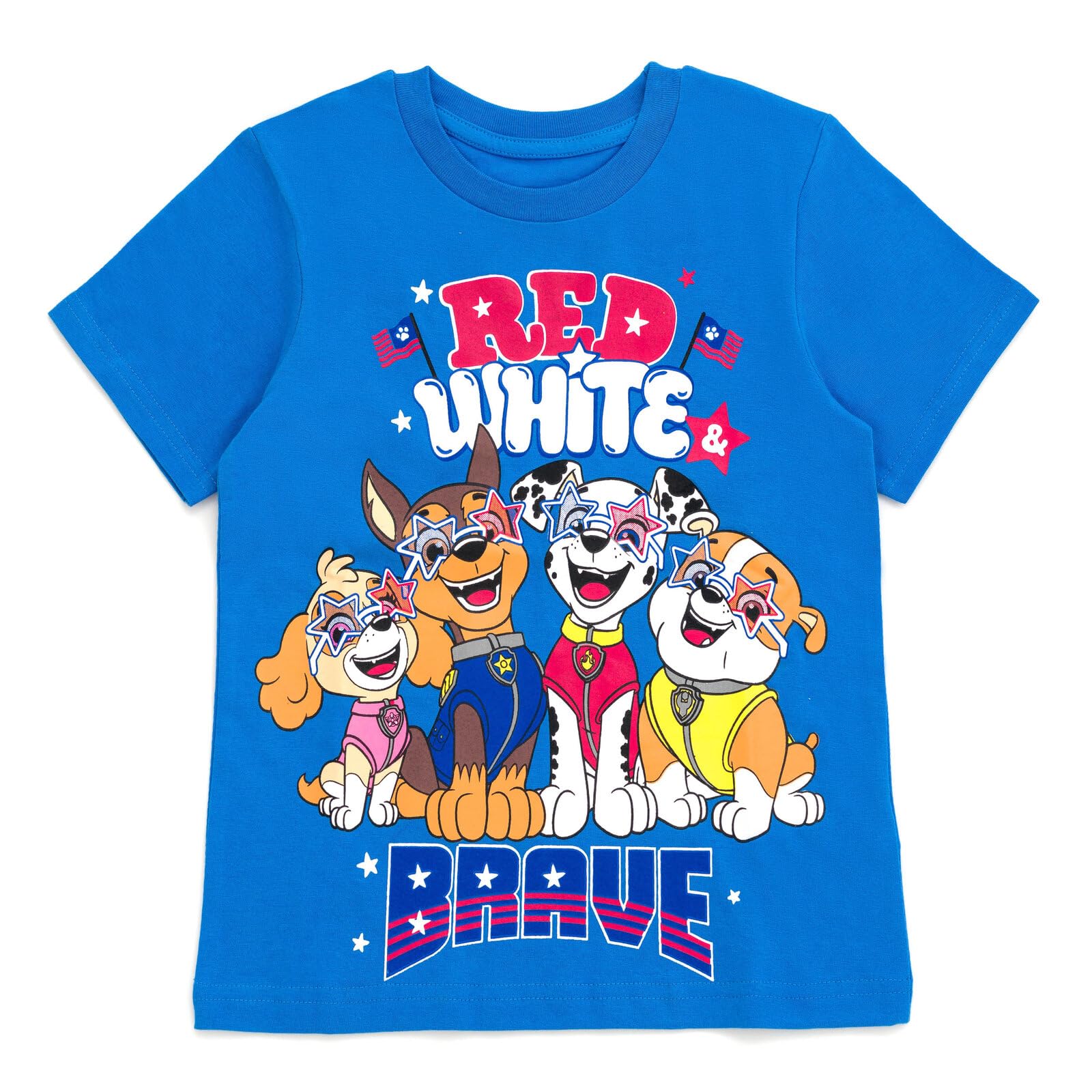 Camiseta Paw Patrol Skye Chase Marshall Roja Blanca Y Valiente - Venta Internacional $888