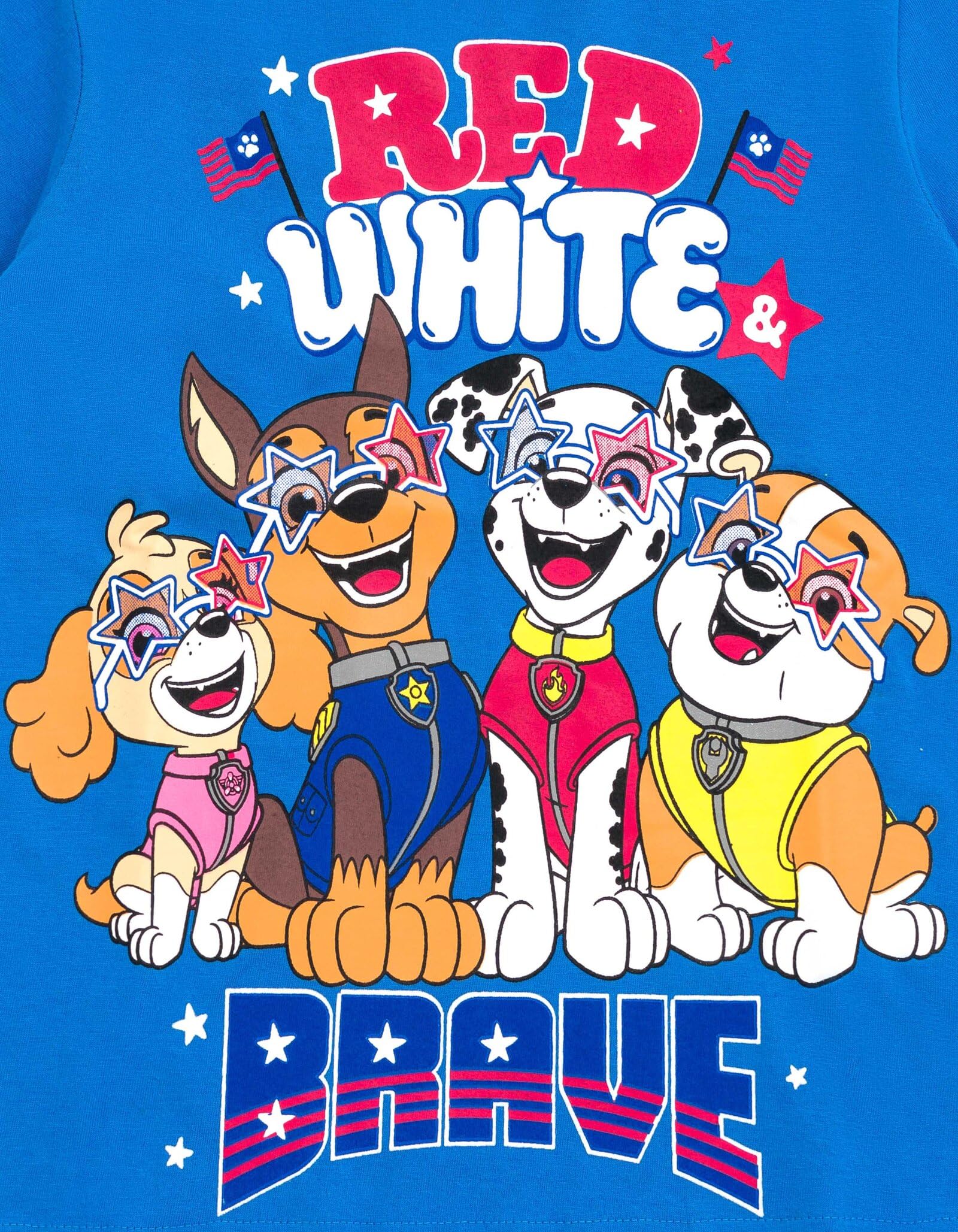 Foto 4 pulgar | Camiseta Paw Patrol Skye Chase Marshall Roja Blanca Y Valiente - Venta Internacional