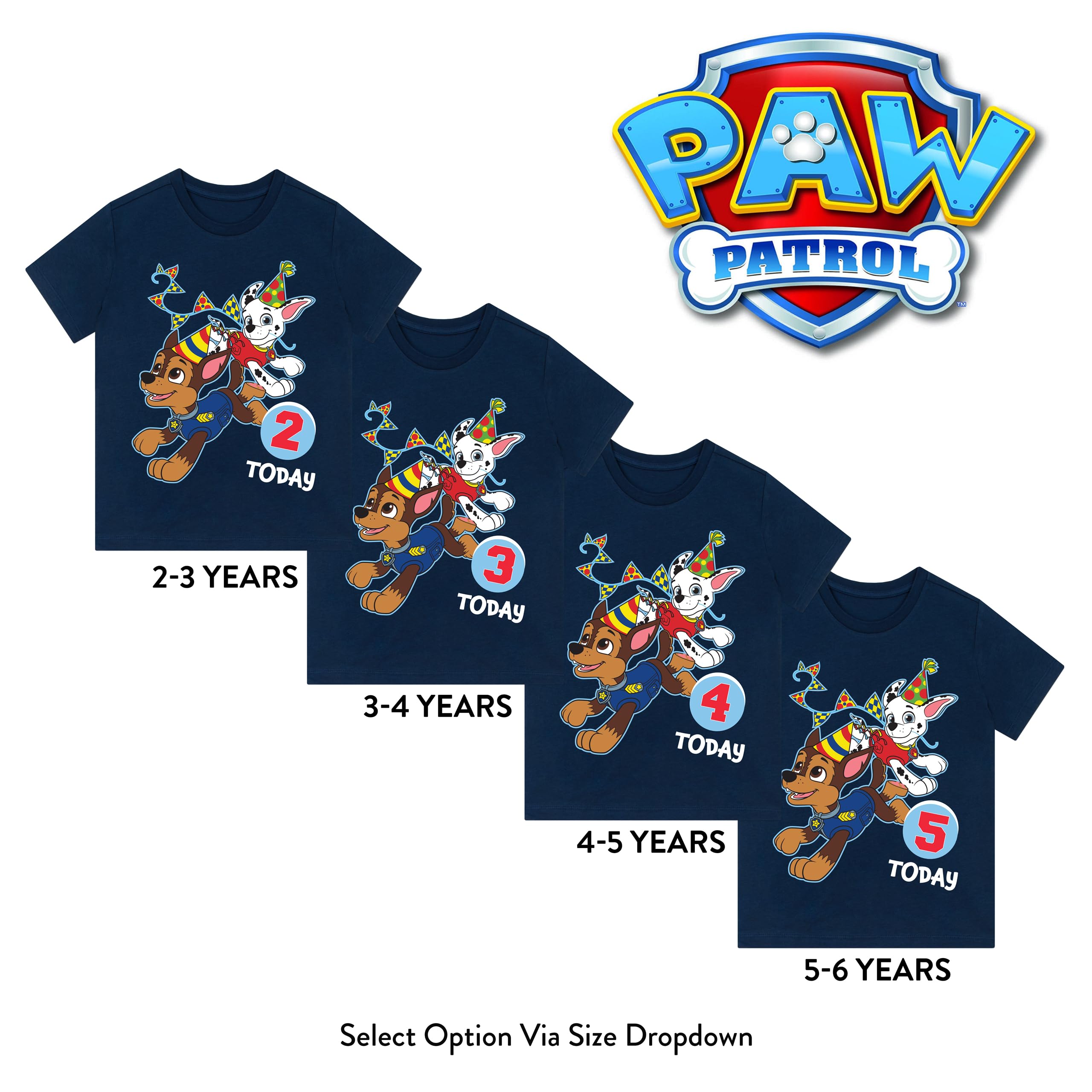 Foto 3 pulgar | Camiseta Paw Patrol Birthday Boy Azul de Algodón - Venta Internacional