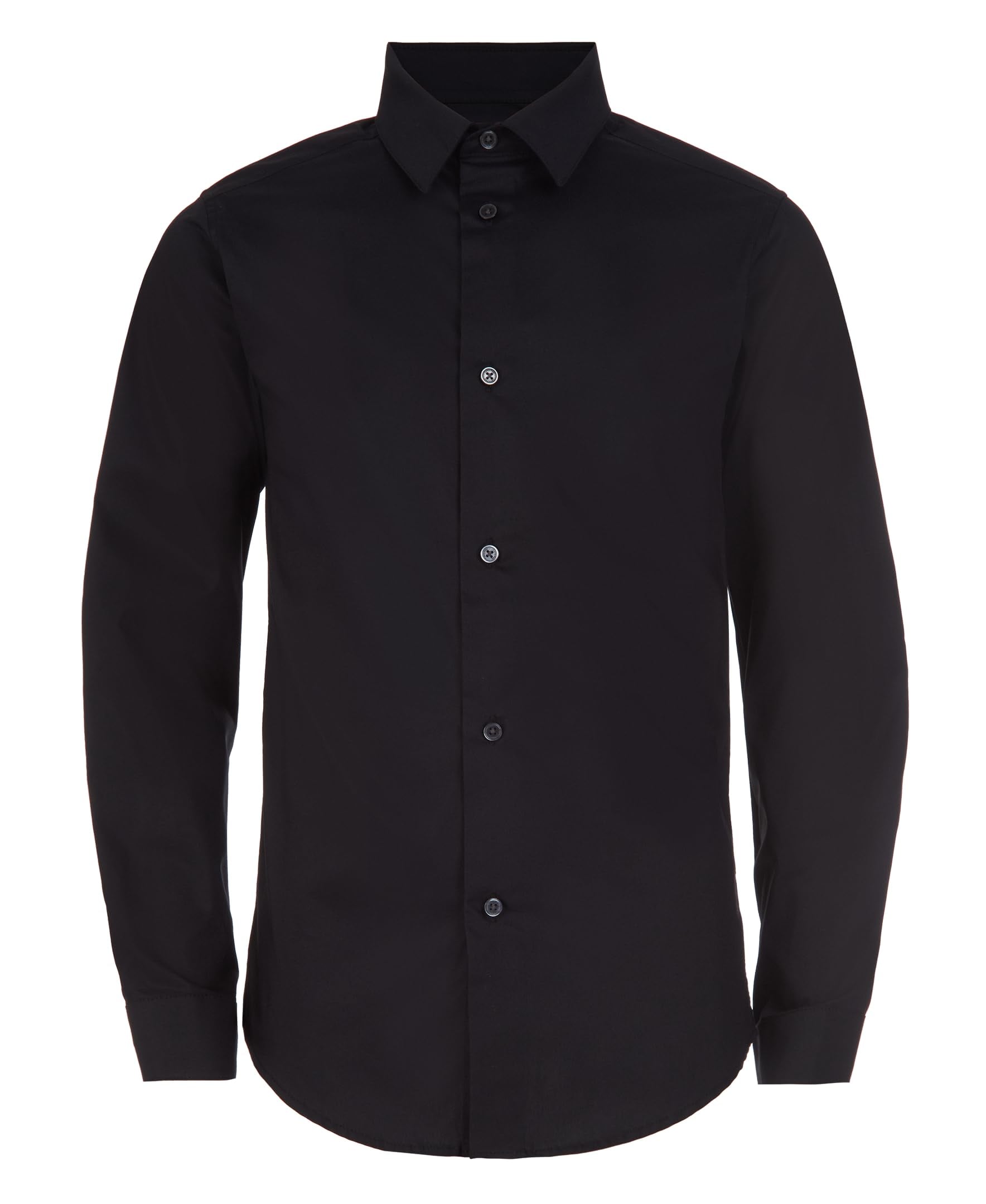 Camisa Calvin Klein de Manga Larga Negro para Niños - Venta Internacional $868