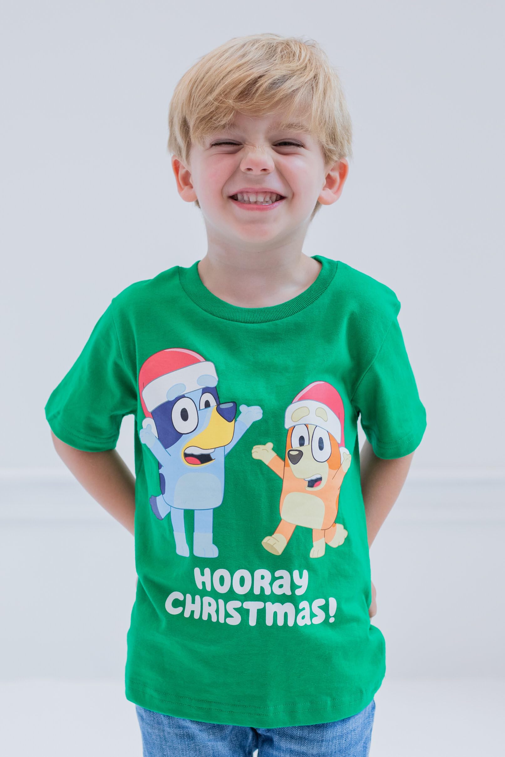 Foto 4 pulgar | Camiseta Bluey Bingo Christmas Para Niños Pequeños Verde 6 Años - Venta Internacional.