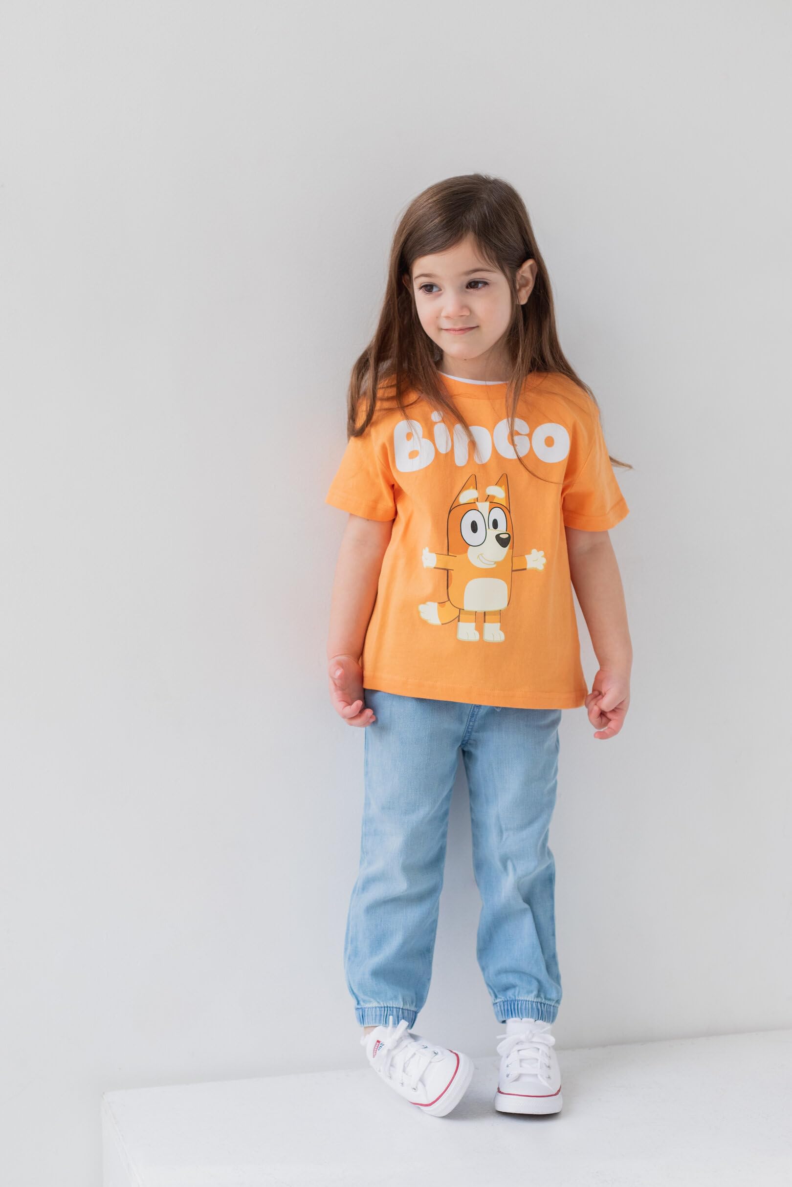 Foto 3 pulgar | Pack De 3 Camisetas Bluey Bingo Little Boys, Color Naranja/azul/gris, Talla 6 - Venta Internacional.