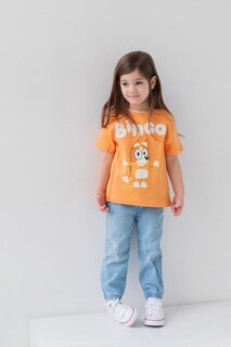Foto 2 | Pack De 3 Camisetas Bluey Bingo Little Boys, Color Naranja/azul/gris, Talla 6 - Venta Internacional.
