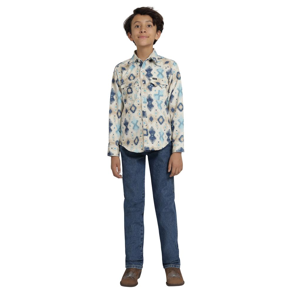 Foto 5 pulgar | Camisa Vaquera Niño Wrangler Slim Fit Manga Larga 467 Beige