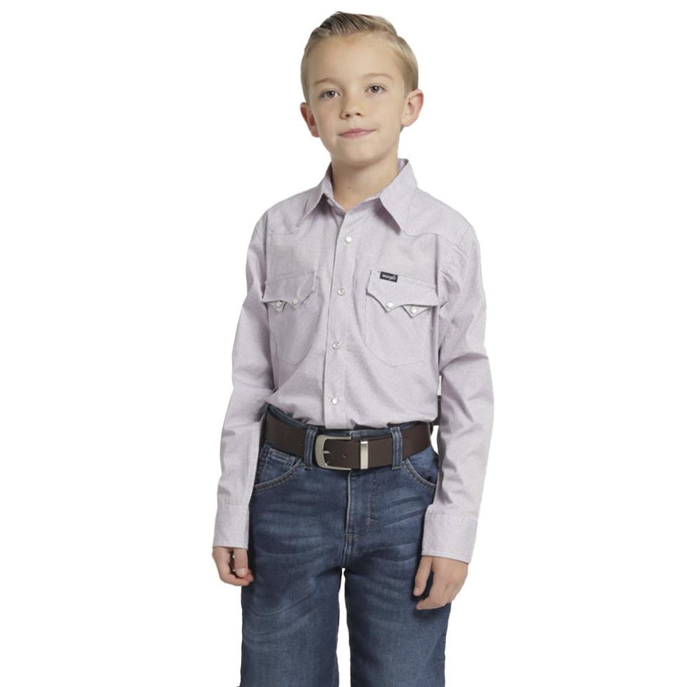 Camisa Vaquera Niño Wrangler Slim Fit Manga Larga 412 Rojo