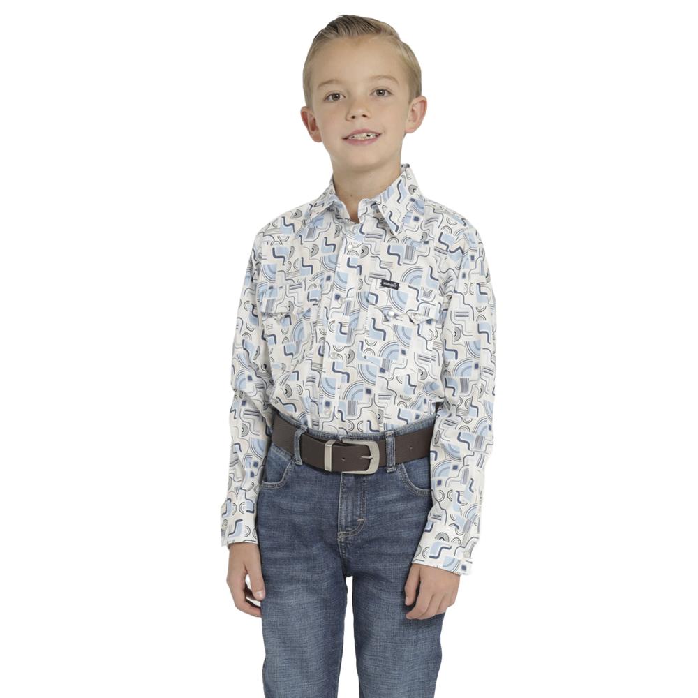 Foto 2 pulgar | Camisa Vaquera Niño Wrangler Slim Fit Manga Larga 465 Blanco