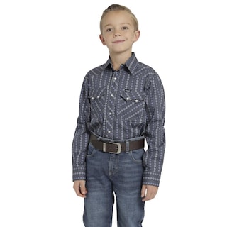 Foto 1 | Camisa Vaquera Niño Wrangler Slim Fit Manga Larga 466 Multicolor