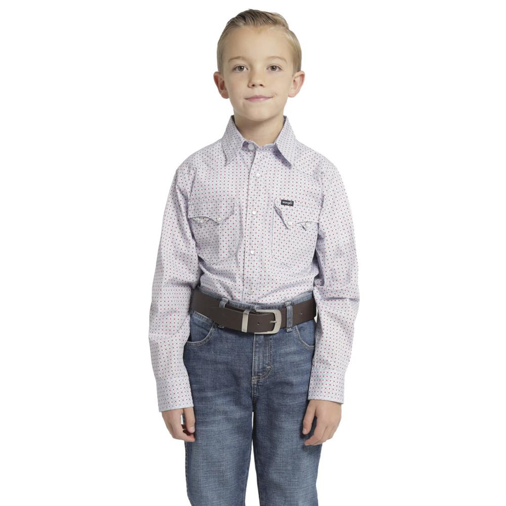 Camisa Vaquera Niño Wrangler Slim Fit Manga Larga 414 Azul $543