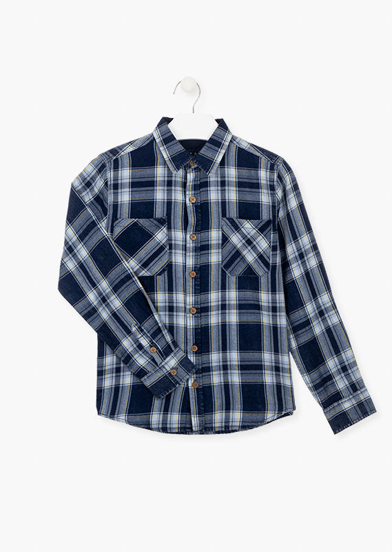 Camisa Cuadros Azul Niño Losan $799