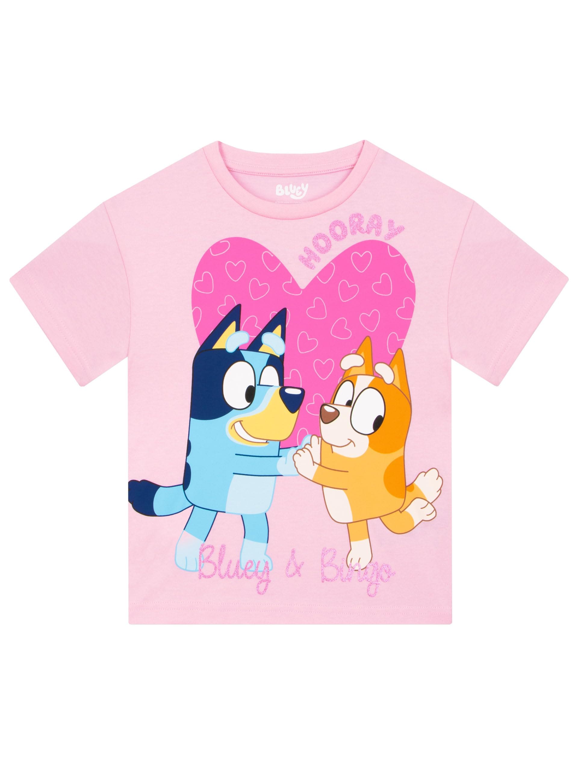 Camiseta Bluey Bingo Girls De Manga Corta 100% Algodón Rosa 4 - Venta Internacional. $891