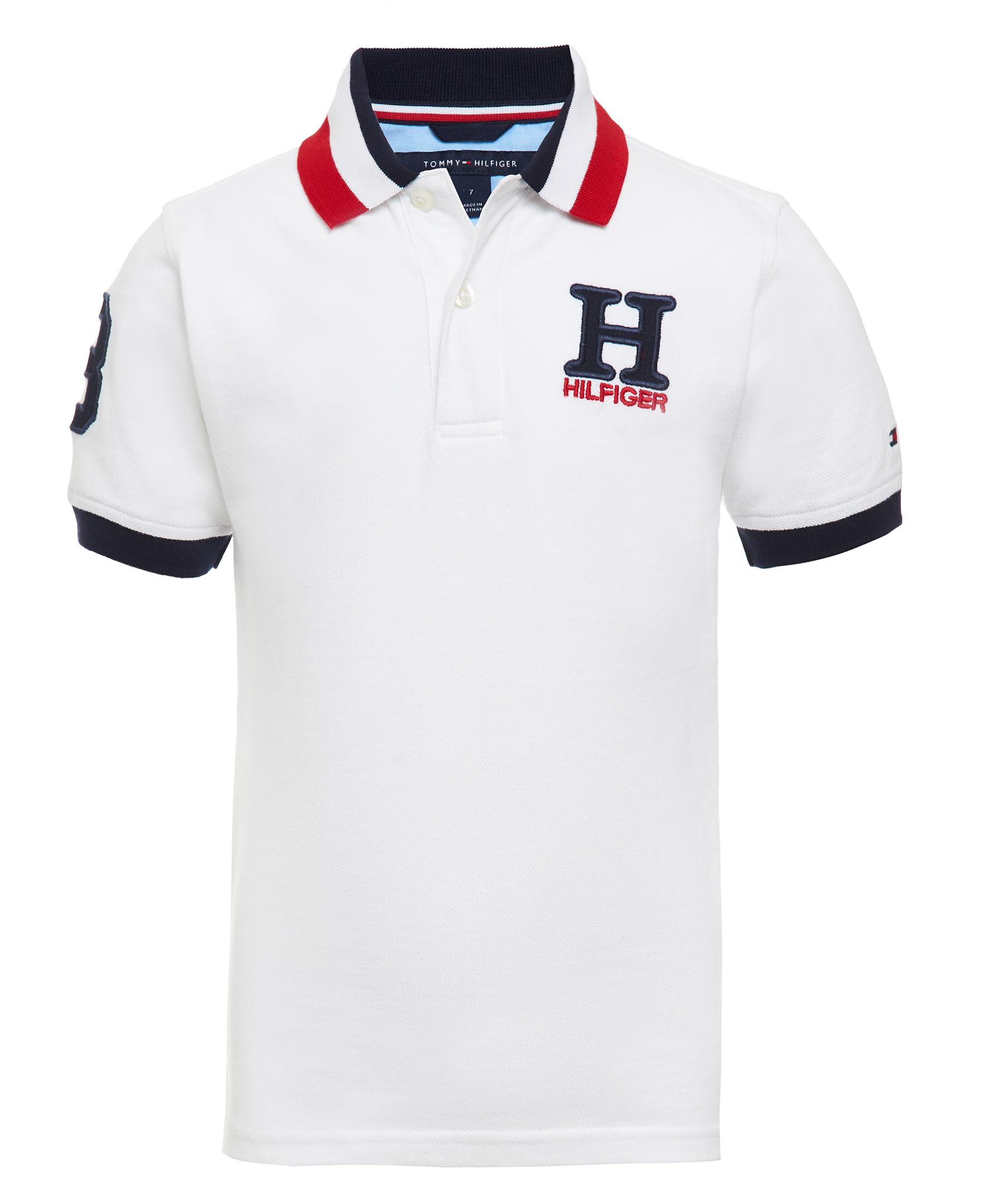 Polo Tommy Hilfiger De Manga Corta Con Estampado De Hiedra Elástica Para Niños - Venta Internacional.