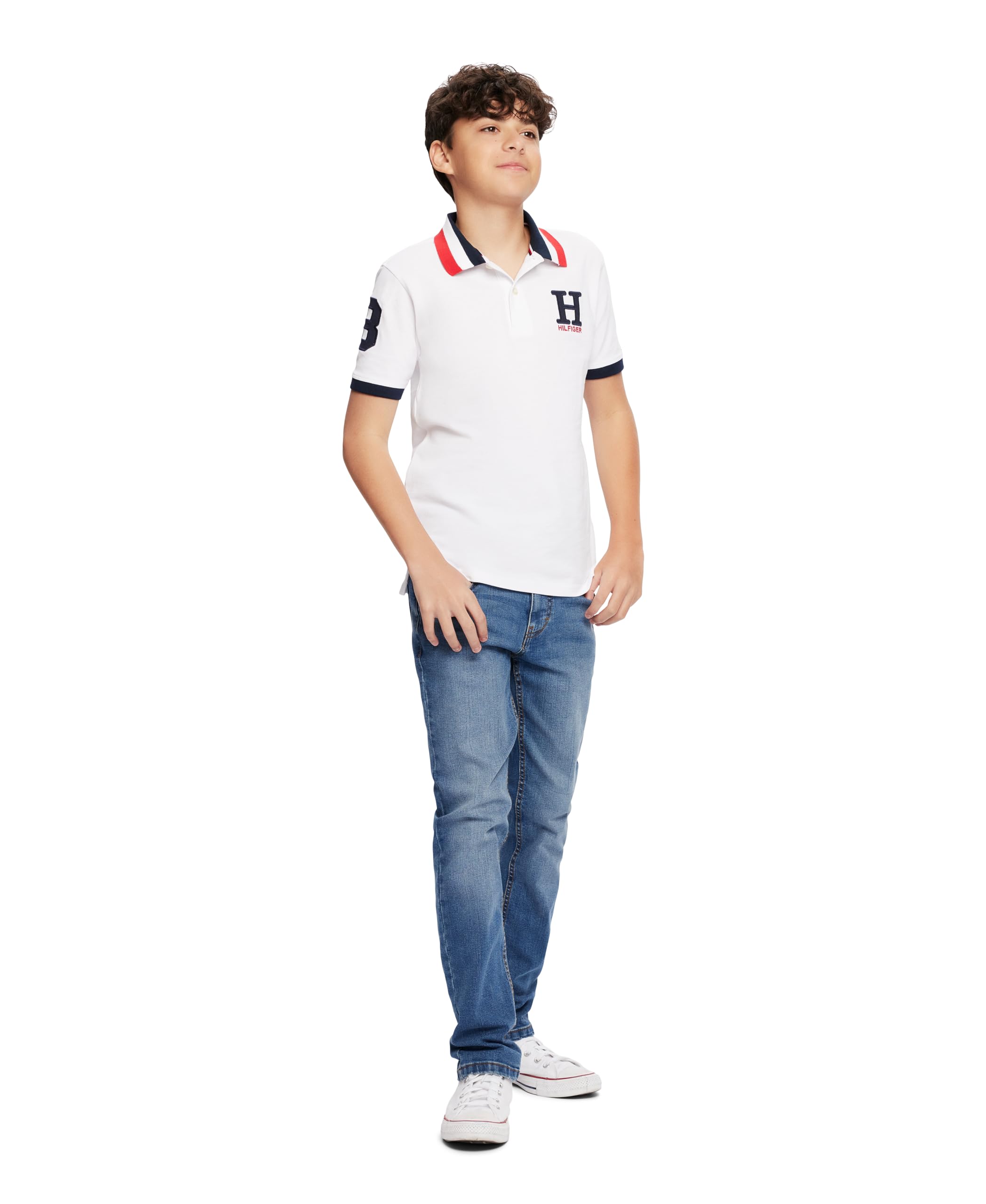 Foto 2 | Polo Tommy Hilfiger De Manga Corta Con Estampado De Hiedra Elástica Para Niños - Venta Internacional.