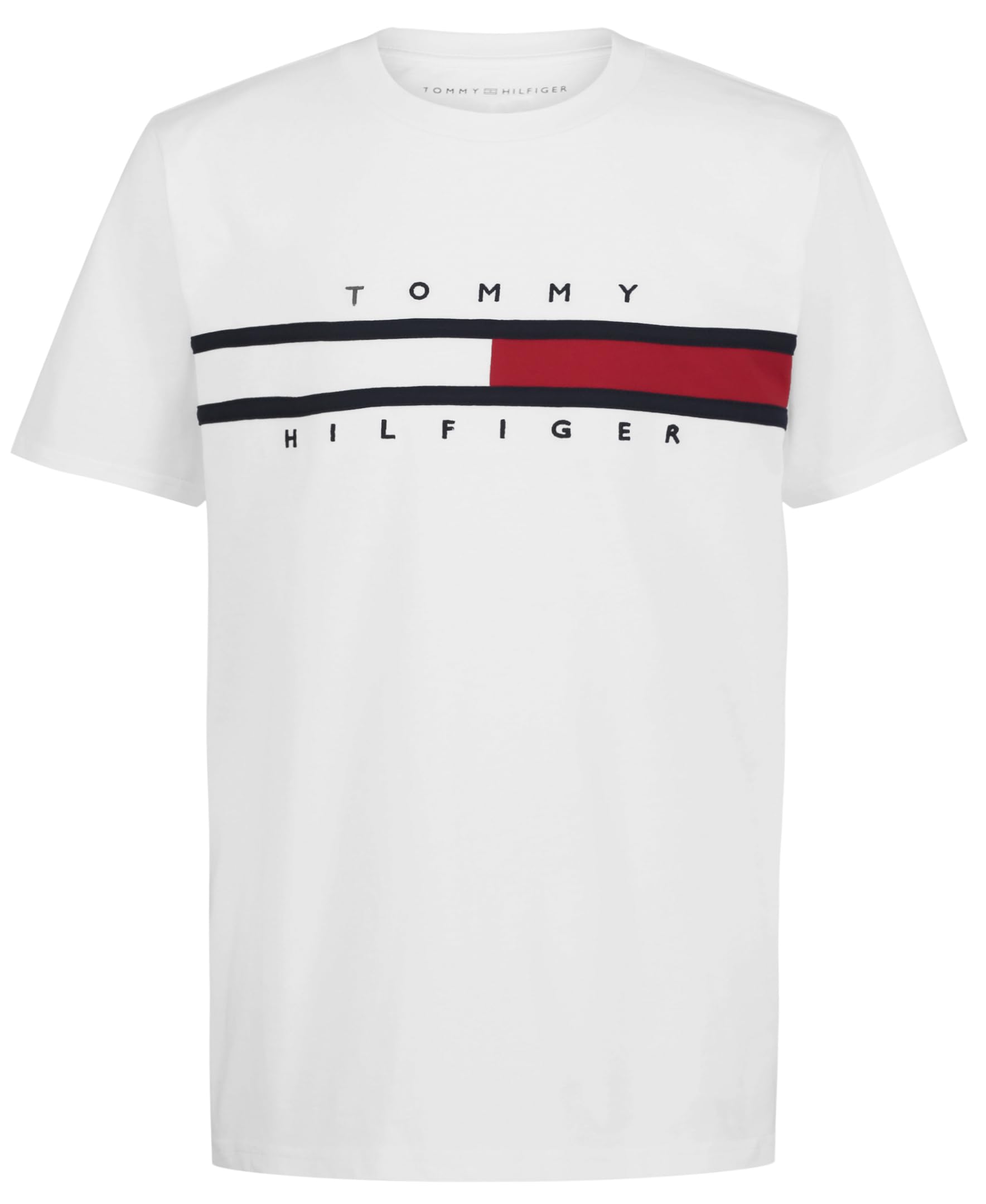 Foto 2 pulgar | Camiseta Tommy Hilfiger Con Bandera De Manga Corta Para Niños, 100% Algodón - Venta Internacional.