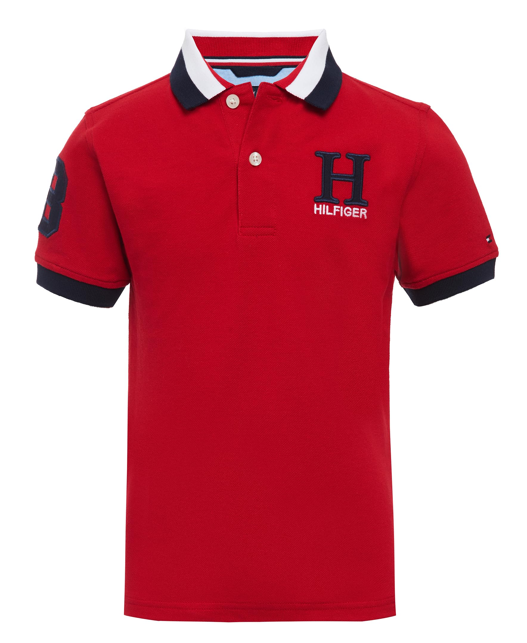 Polo Tommy Hilfiger Matt Para Niños En Color Rojo Regio, Talla Lg - Venta Internacional.