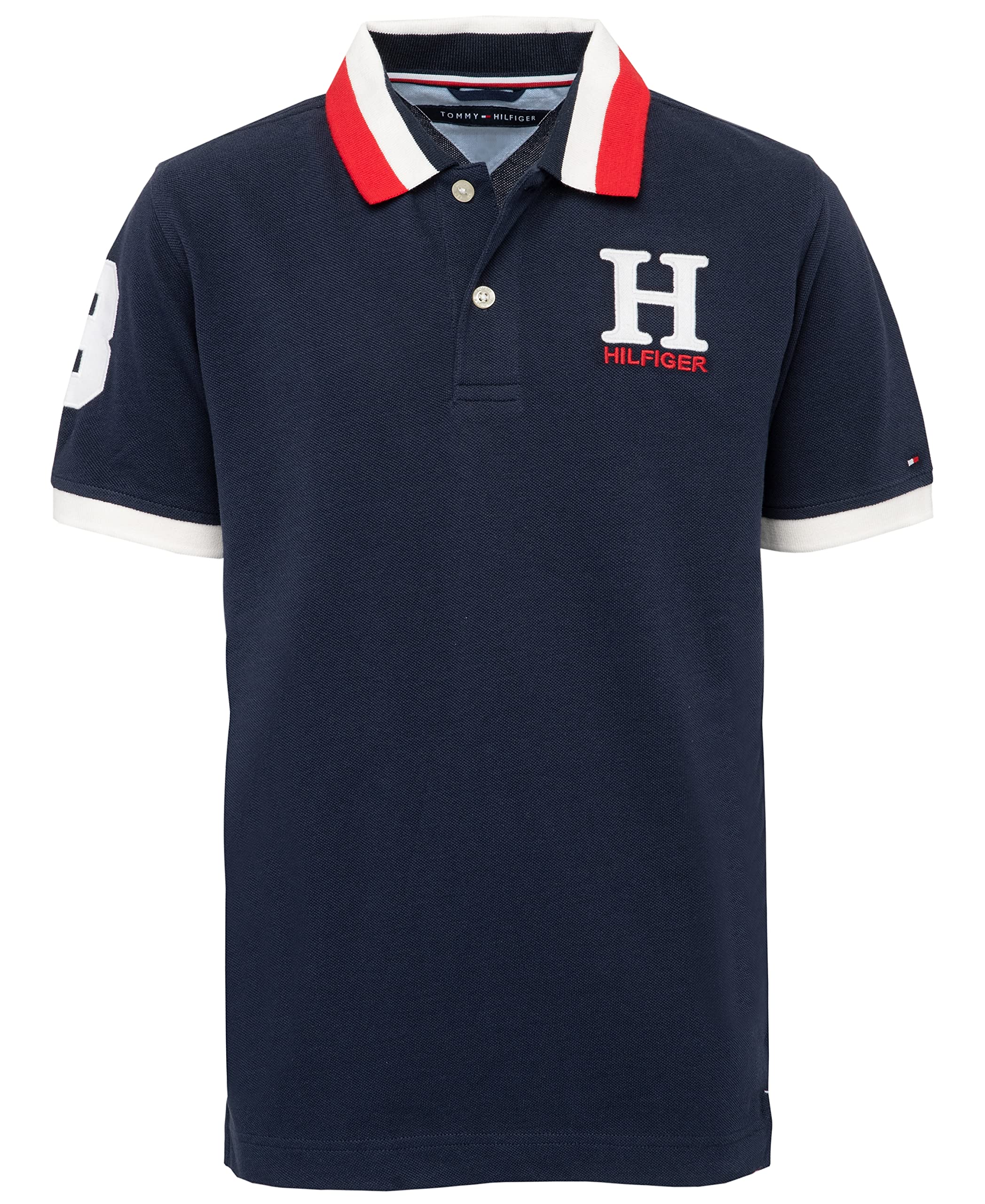 Polo Tommy Hilfiger Para Niños, Mástil Mate, Color Azul Marino, Talla Lg - Venta Internacional.