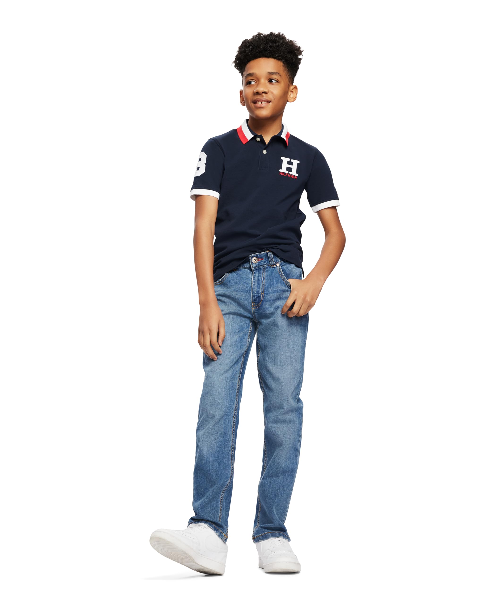 Foto 2 | Polo Tommy Hilfiger Para Niños, Mástil Mate, Color Azul Marino, Talla Lg - Venta Internacional.