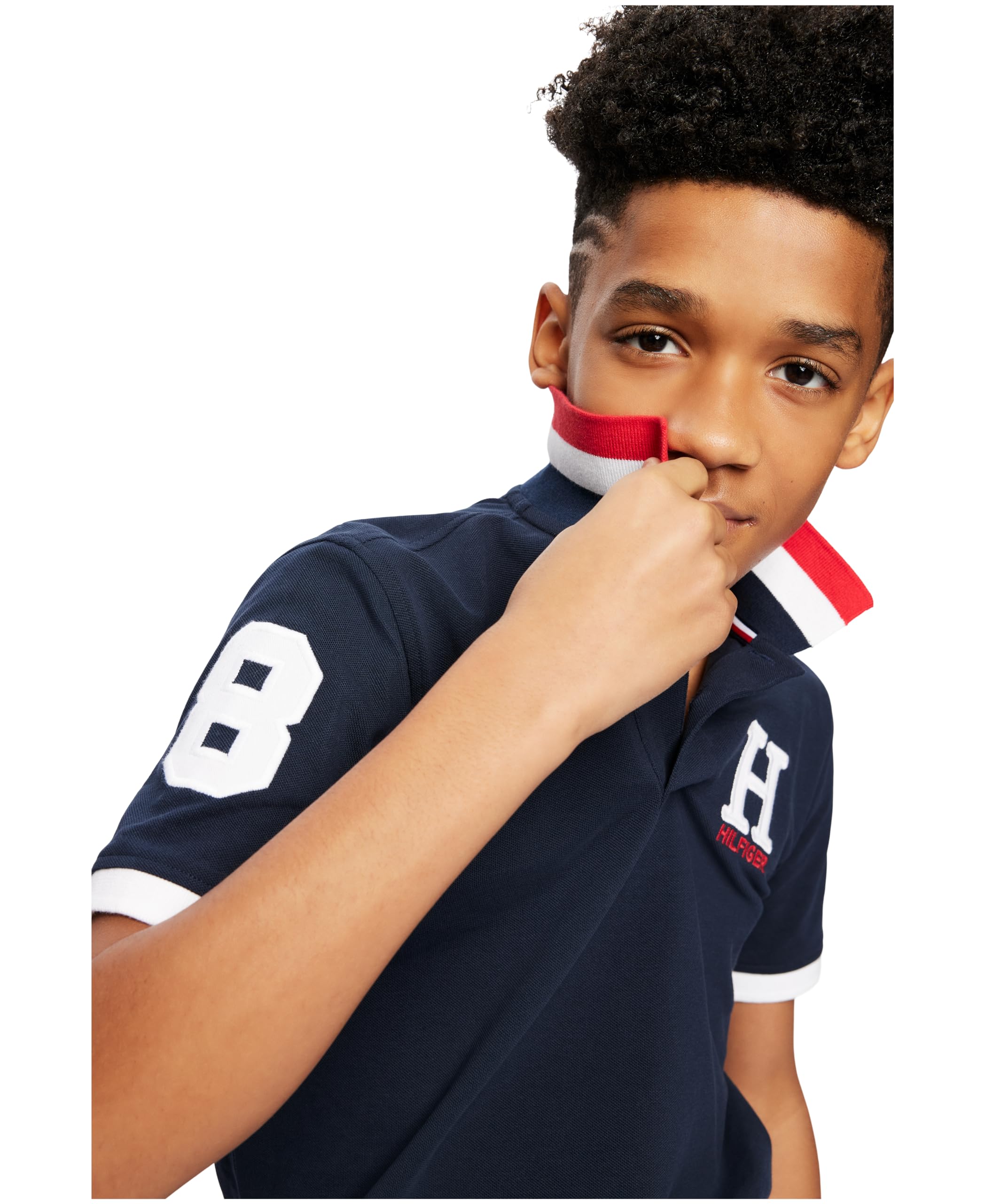 Foto 4 | Polo Tommy Hilfiger Para Niños, Mástil Mate, Color Azul Marino, Talla Lg - Venta Internacional.