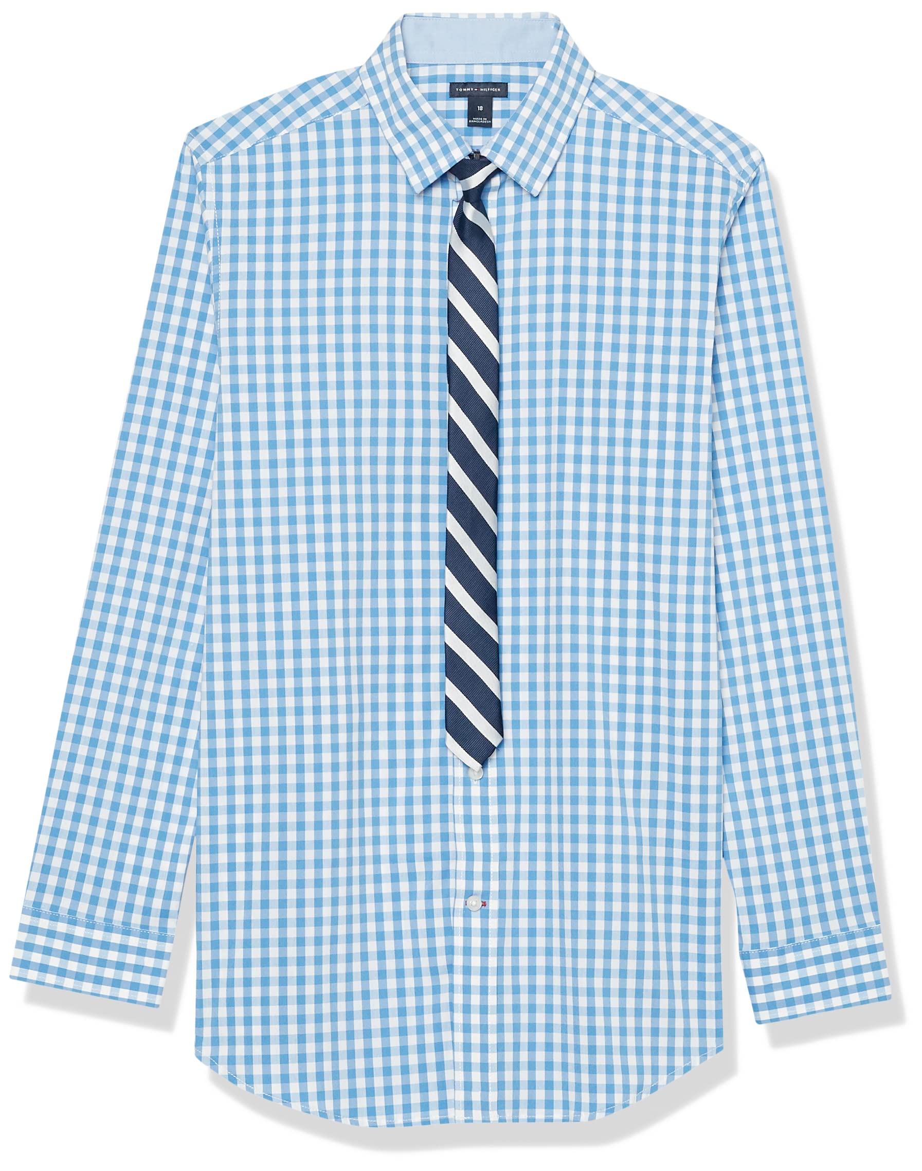 Foto 1 | Camisa Tommy Hilfiger Para Niños De Manga Larga Con Corbata Recta 20 - Venta Internacional.