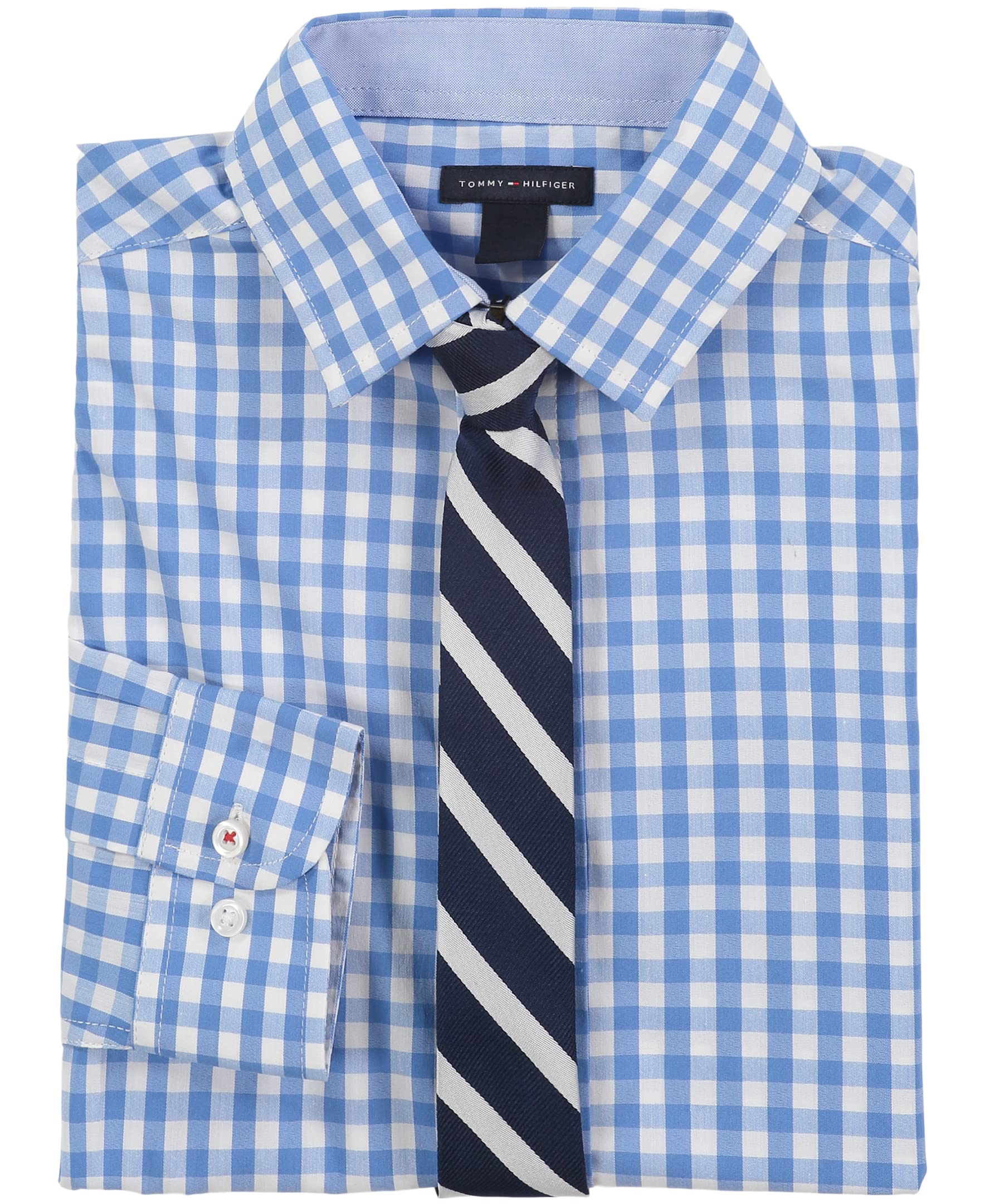 Foto 3 pulgar | Camisa Tommy Hilfiger Para Niños De Manga Larga Con Corbata Recta 20 - Venta Internacional.