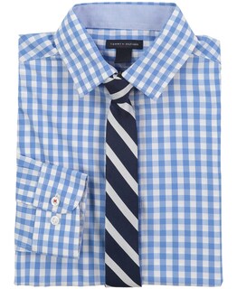 Foto 2 | Camisa Tommy Hilfiger Para Niños De Manga Larga Con Corbata Recta 20 - Venta Internacional.