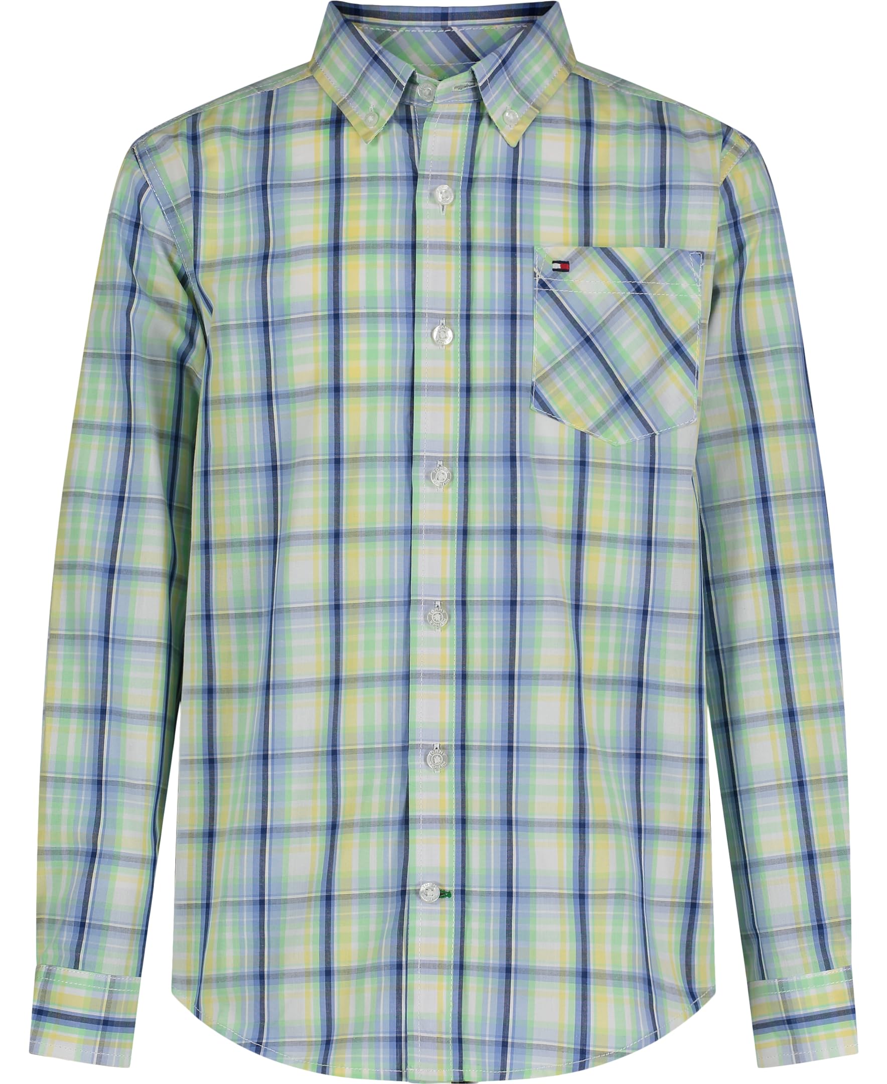 Camisa Tommy Hilfiger De Manga Larga A Cuadros Junto Al Mar Para Niños, 8 Años - Venta Internacional.