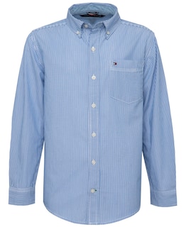 Foto 1 | Camisa Tommy Hilfiger Para Niños Tommy Stripe Tejida Azul 14-16 Años - Venta Internacional.
