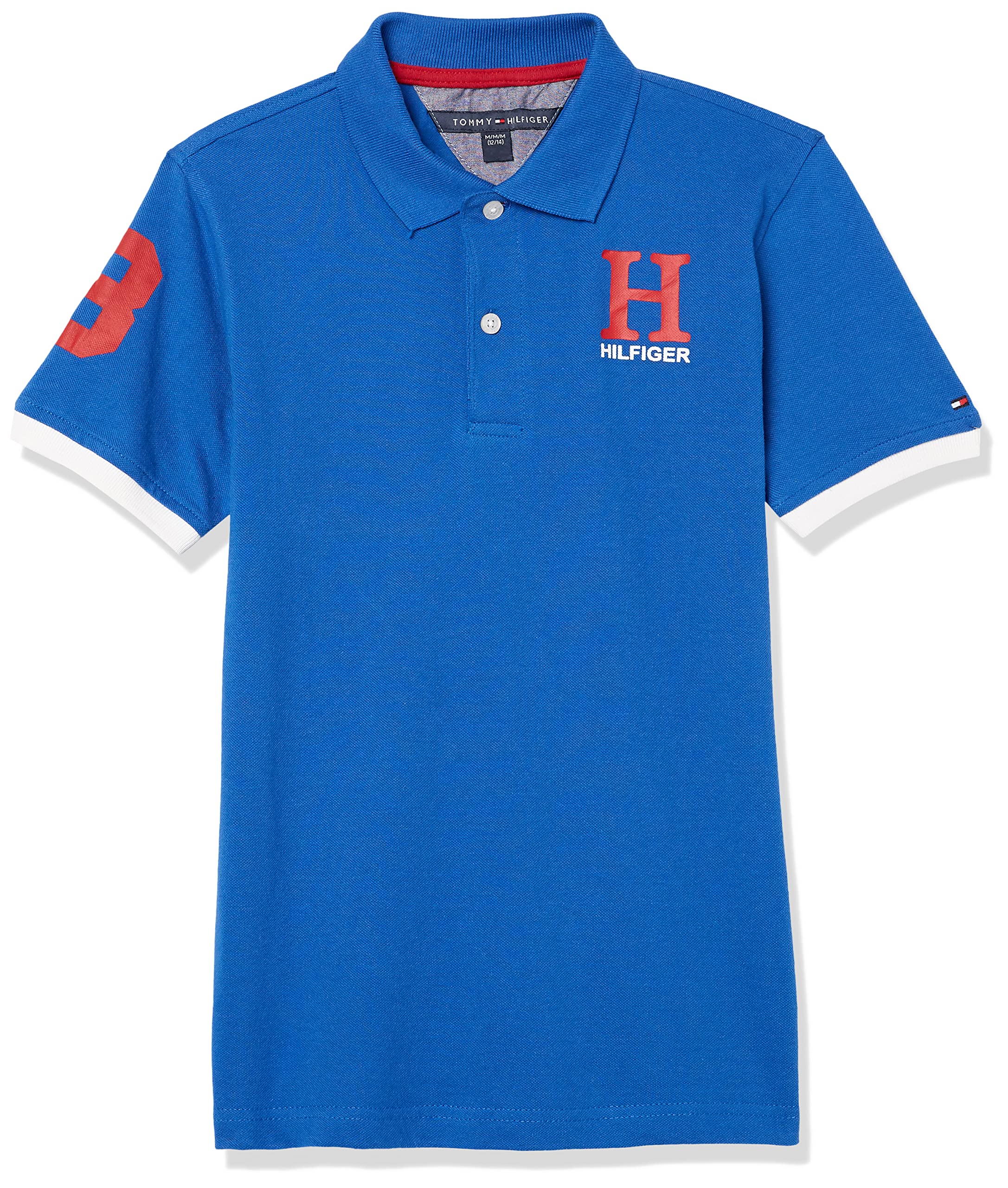 Polo Tommy Hilfiger De Manga Corta Para Niños, Azul Mate 20 - Venta Internacional.