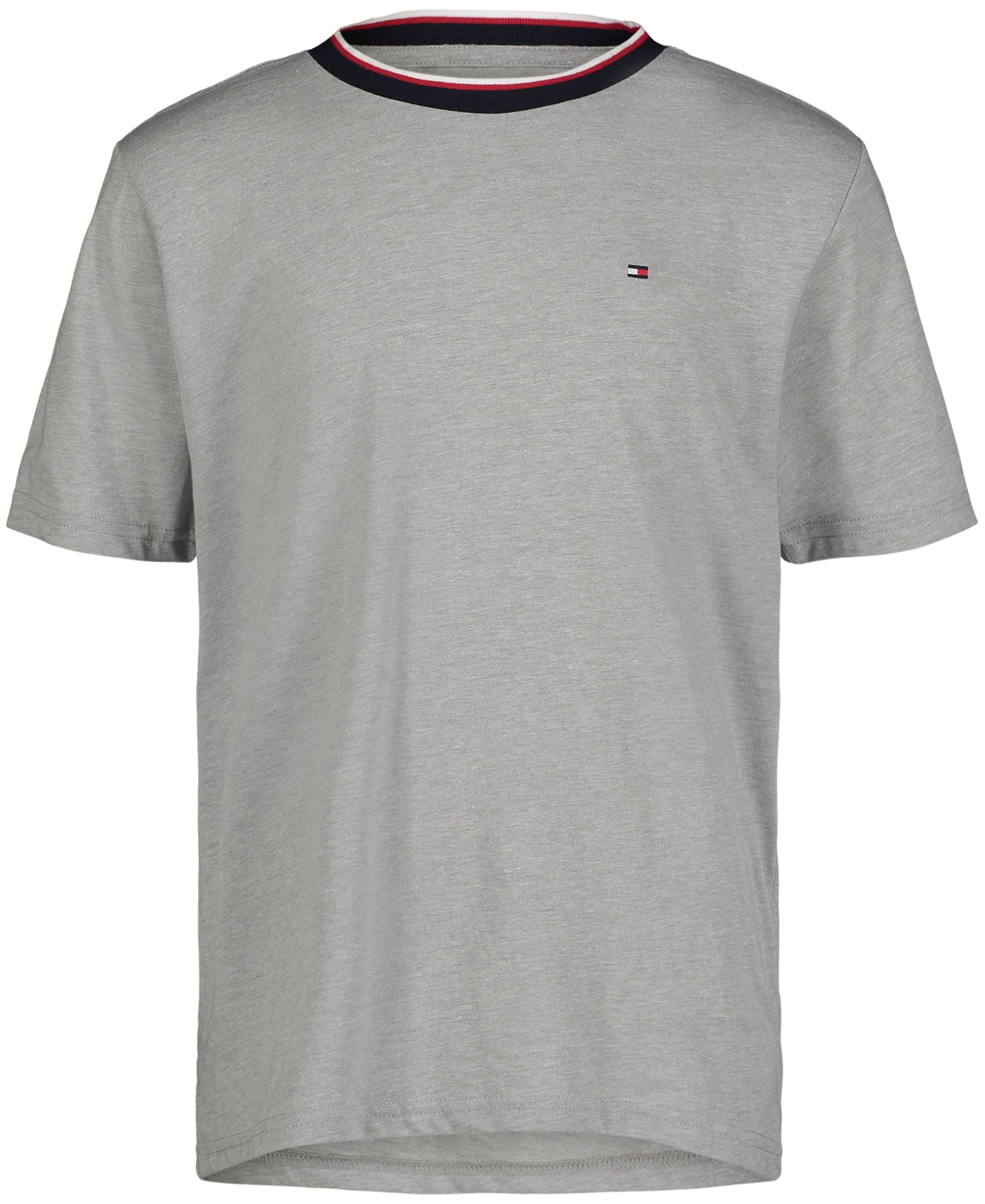 Camiseta Tommy Hilfiger Yd Ringer De Manga Corta Para Niño, Gris 5 - Venta Internacional.