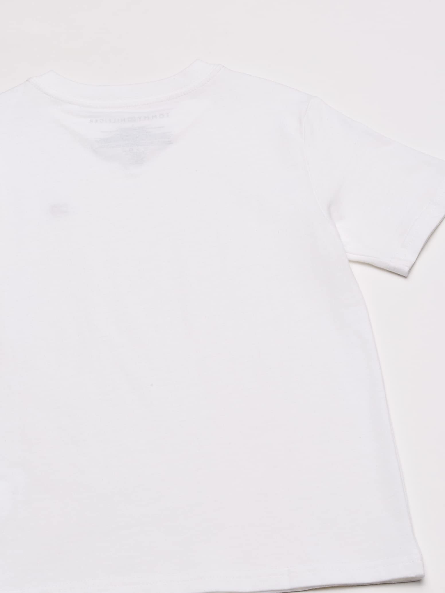 Foto 5 pulgar | Camiseta Tommy Hilfiger Para Niños De Manga Corta Con Cuello En V, Color Blanco Brillante - Venta Internacional.