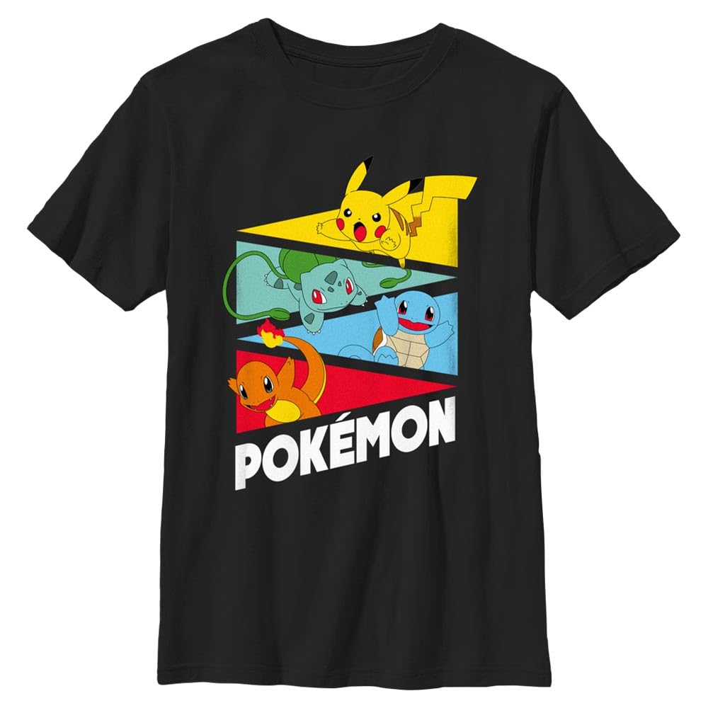 Foto 2 pulgar | Camiseta Pokémon Boys Starter Pendents Negra Para Jóvenes, Talla M - Venta Internacional.