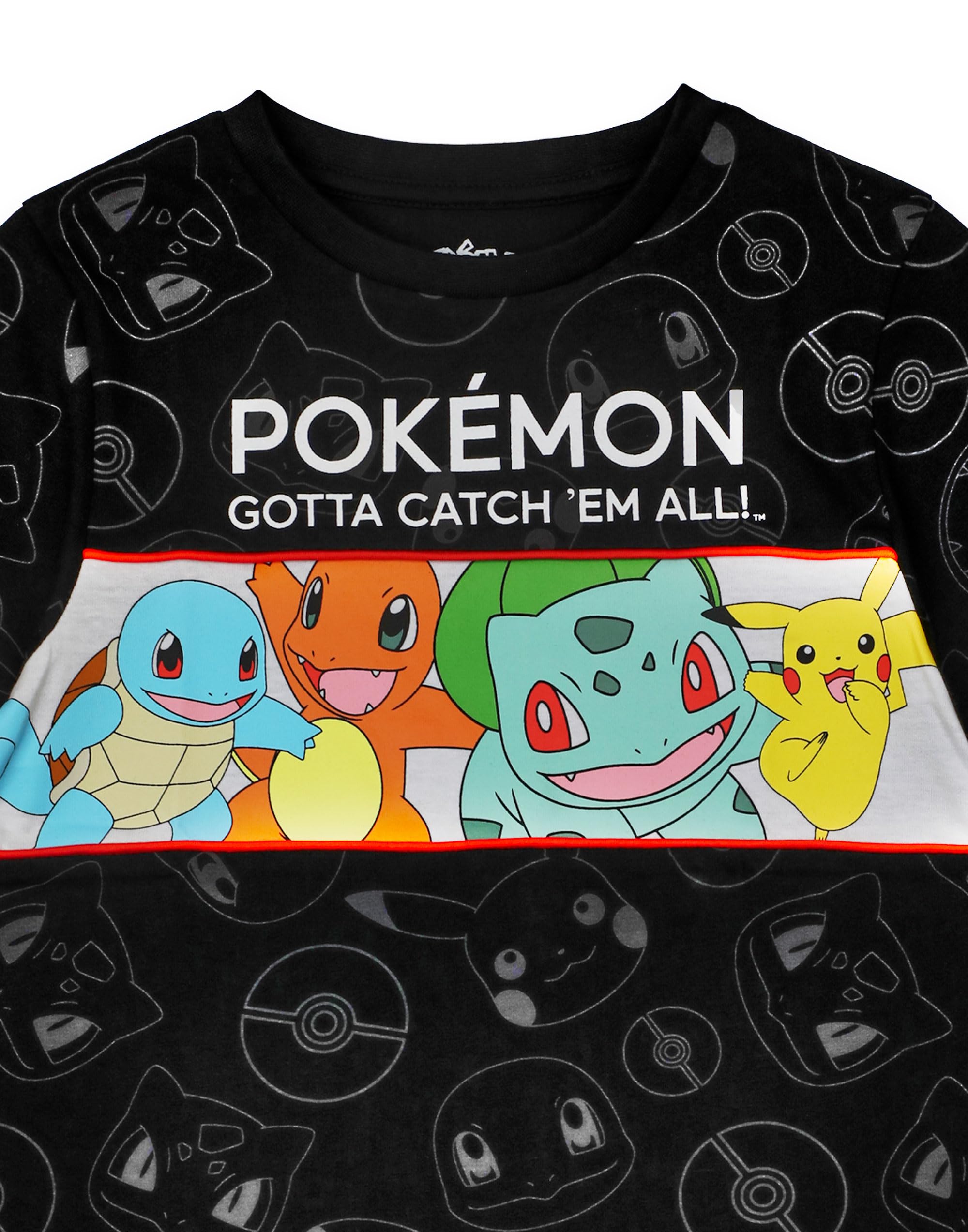 Foto 3 pulgar | Camiseta Pokémon Para Niños Verde/negra Con Pikachu Squirtle Bulbasaur - Venta Internacional.
