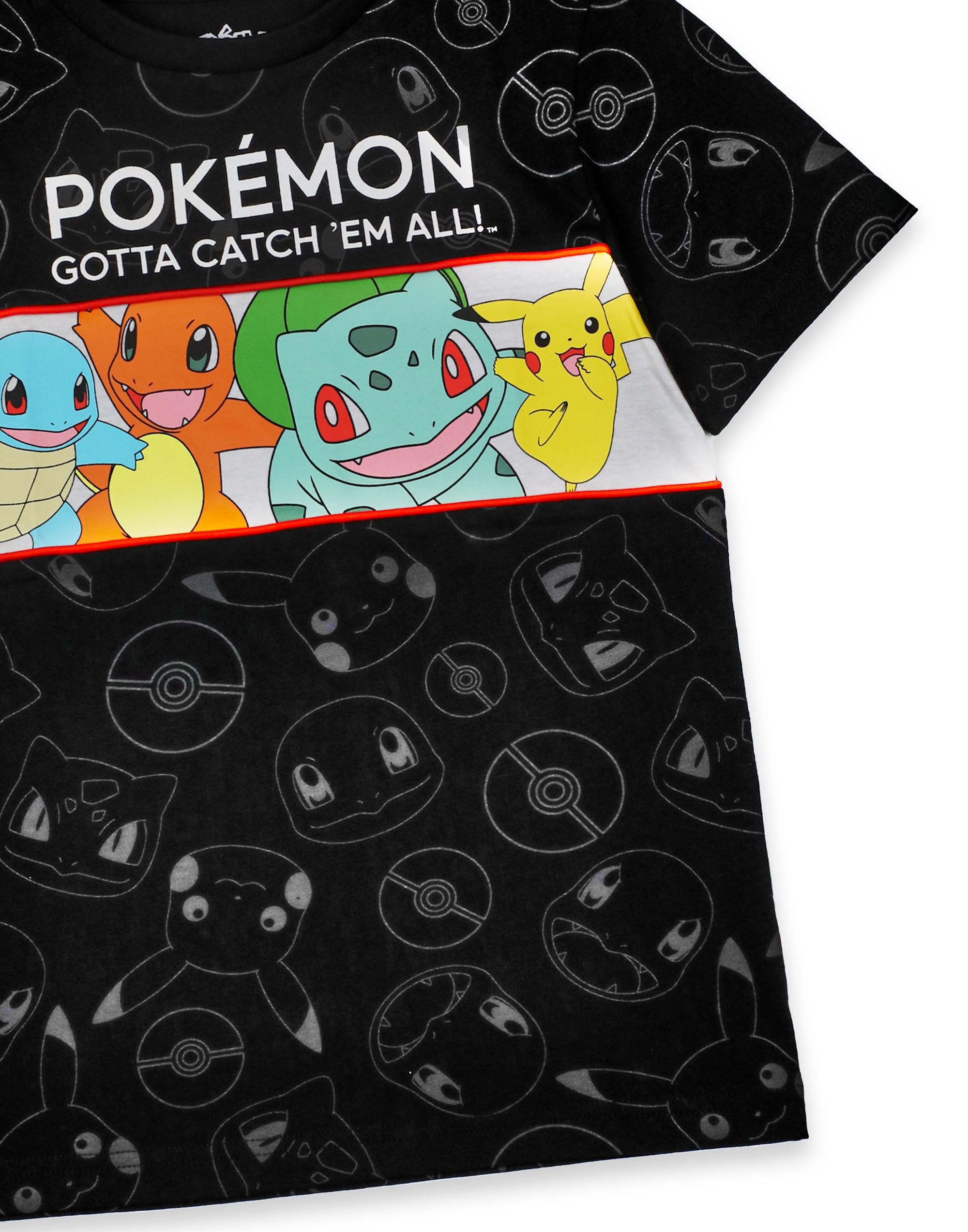 Foto 5 pulgar | Camiseta Pokémon Para Niños Verde/negra Con Pikachu Squirtle Bulbasaur - Venta Internacional.