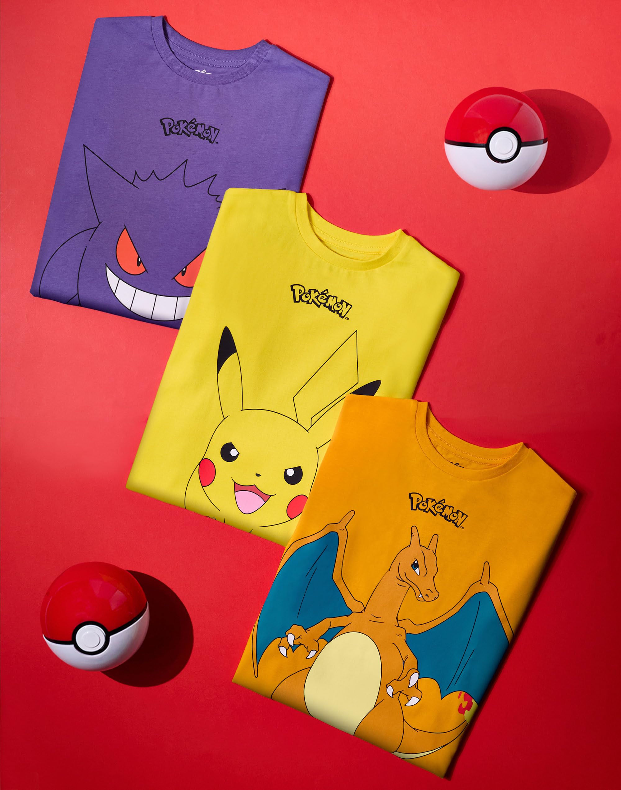 Foto 8 pulgar | Pack De Camisetas Pokémon Boys Amarillas, Naranjas Y Moradas X3 - Venta Internacional.