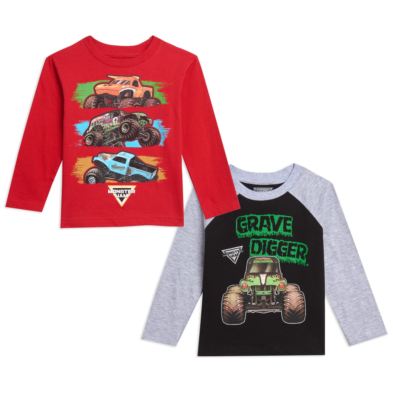 Camiseta Monster Jam De Manga Larga Para Niños Pequeños, Paquete De 2, Talla 6 - Venta Internacional.
