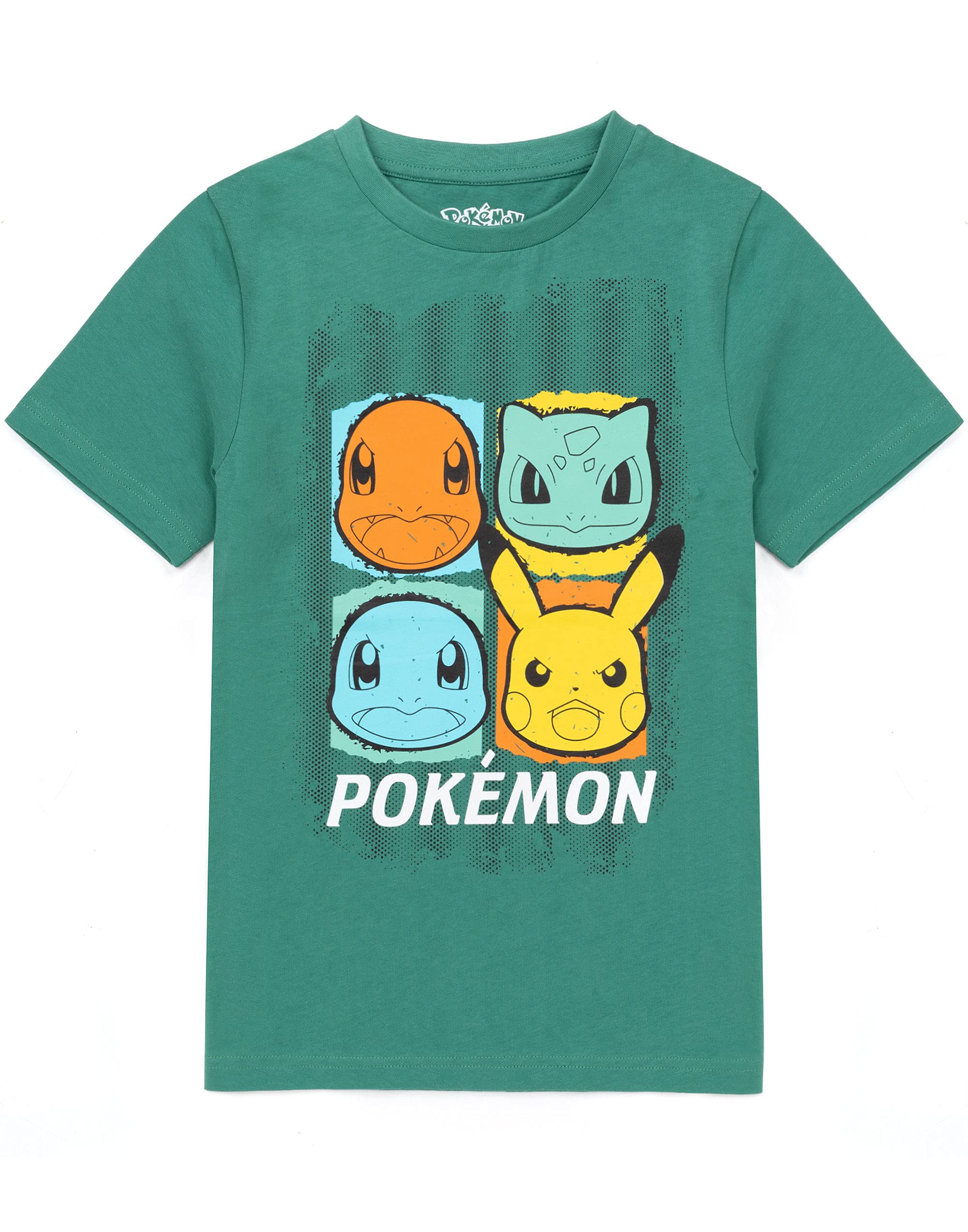 Foto 2 pulgar | Camiseta Pokémon Boys Green Top Pikachu Squirtle Bulbasaur - Venta Internacional.