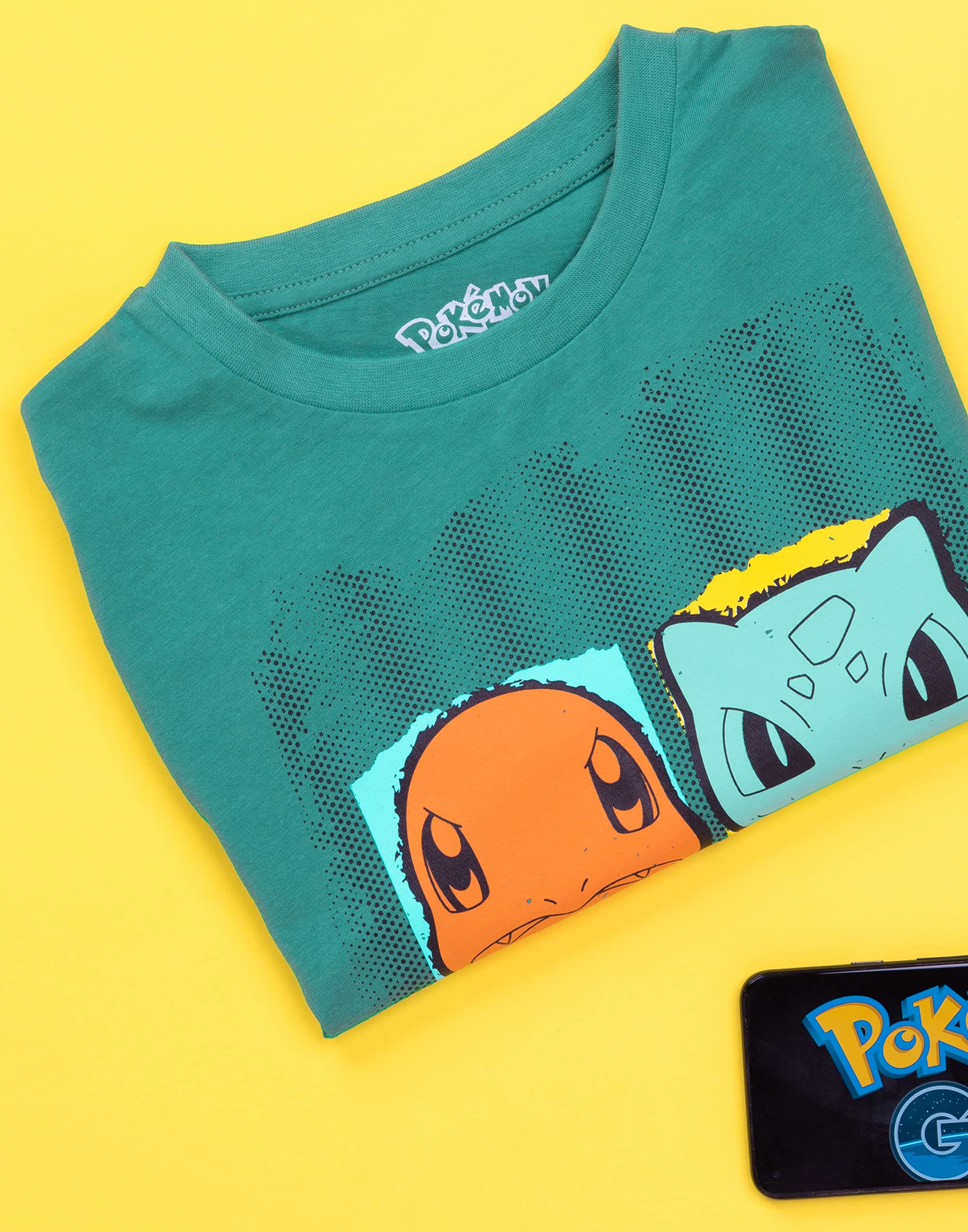 Foto 8 pulgar | Camiseta Pokémon Boys Green Top Pikachu Squirtle Bulbasaur - Venta Internacional.