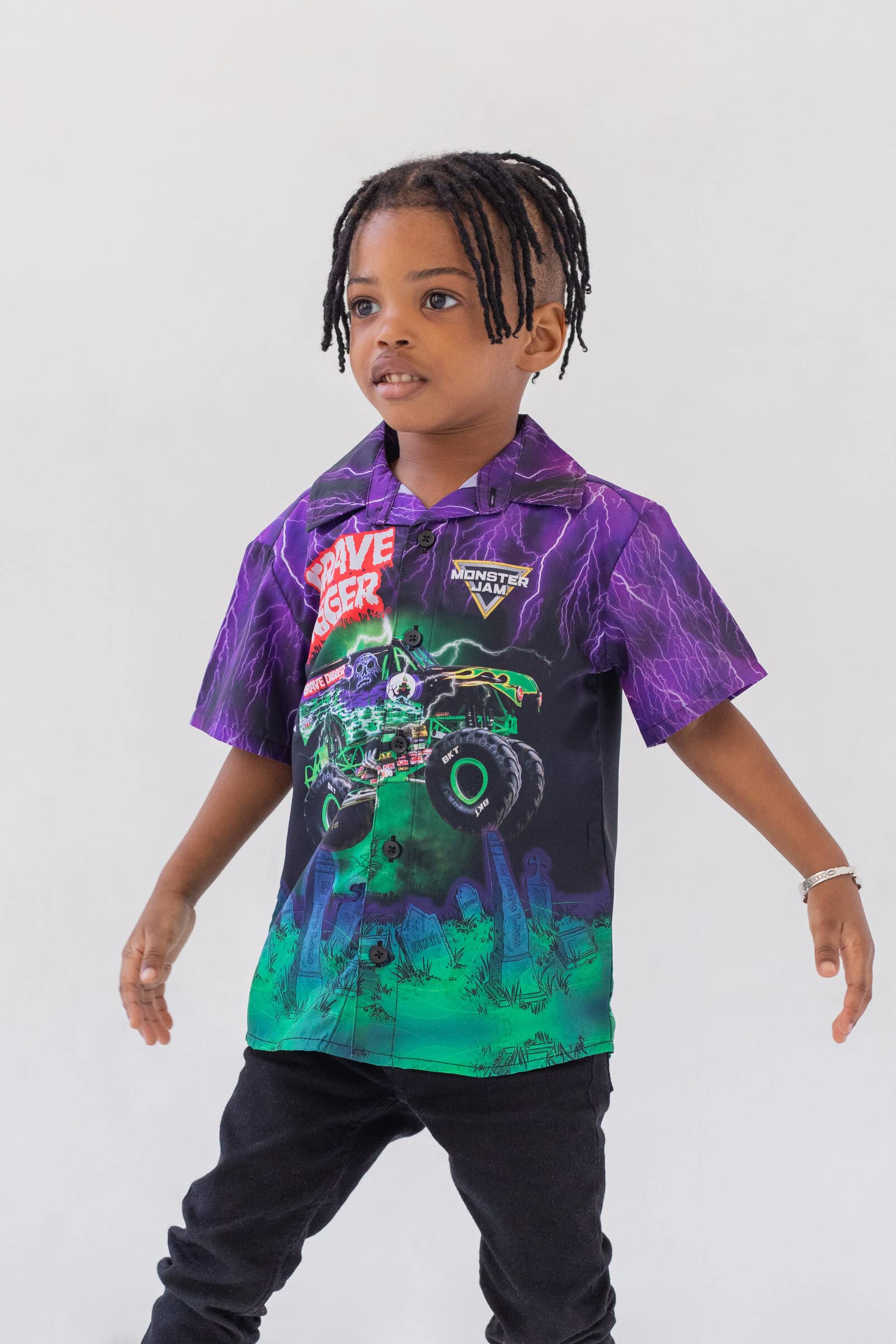 Foto 3 pulgar | Camiseta Monster Jam Trucks Grave Digger Para Niños Pequeños De 6 Años - Venta Internacional.
