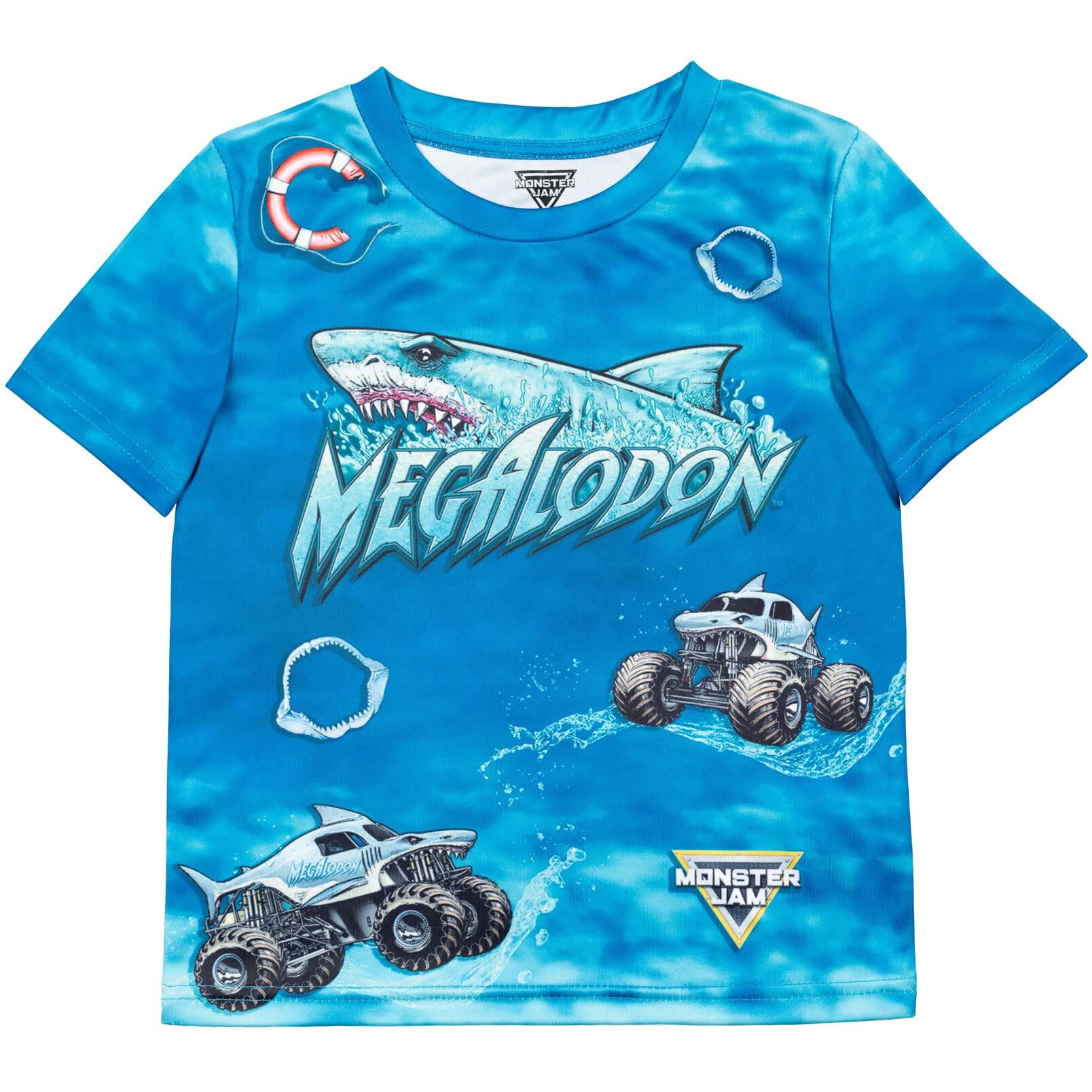 Foto 3 pulgar | Camiseta Monster Jam Megalodon El Toro Loco Grave Digger Para Niños - Venta Internacional.