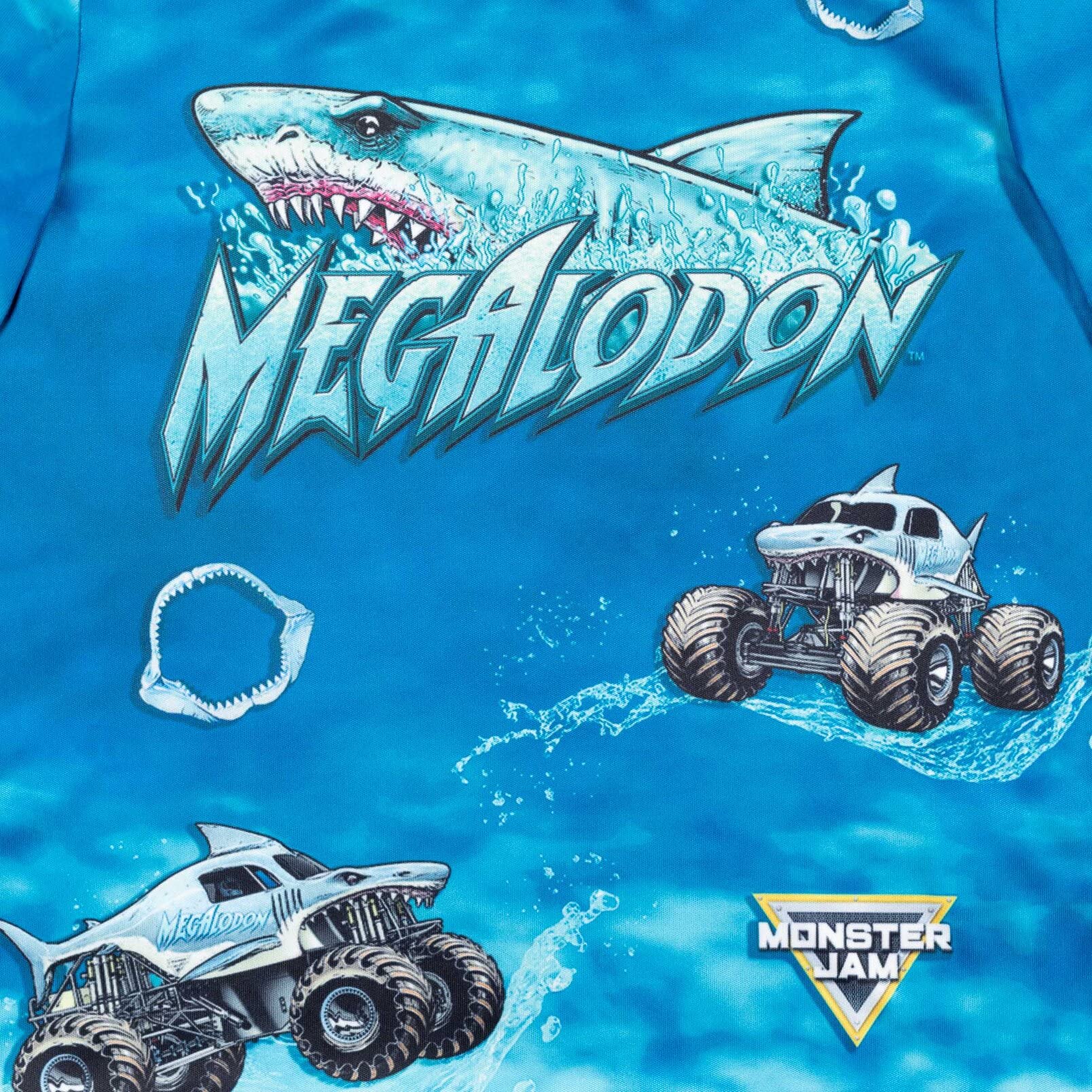 Foto 4 pulgar | Camiseta Monster Jam Megalodon El Toro Loco Grave Digger Para Niños - Venta Internacional.