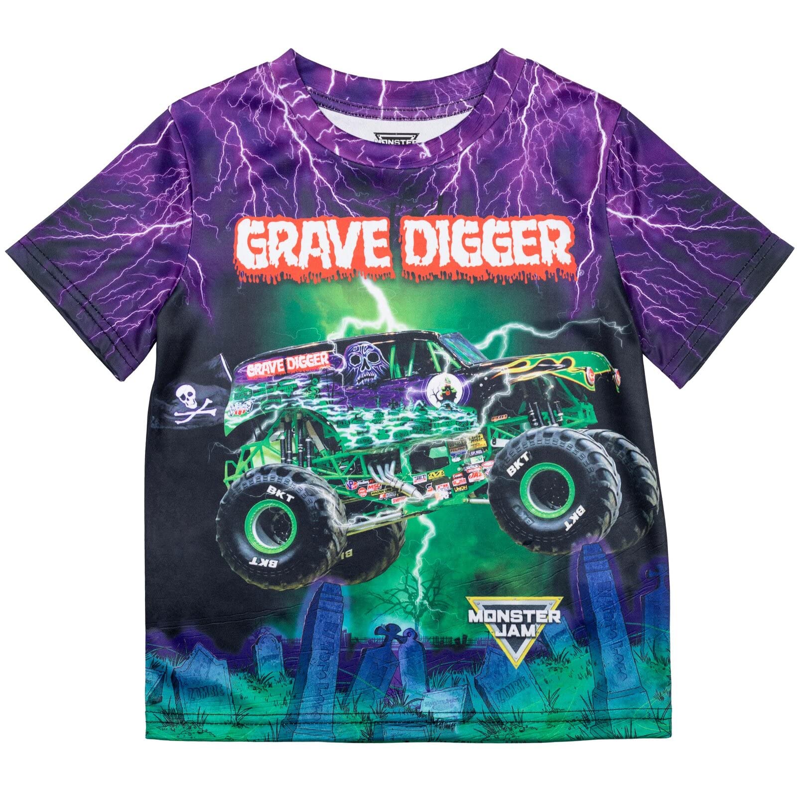 Foto 5 pulgar | Camiseta Monster Jam Megalodon El Toro Loco Grave Digger Para Niños - Venta Internacional.