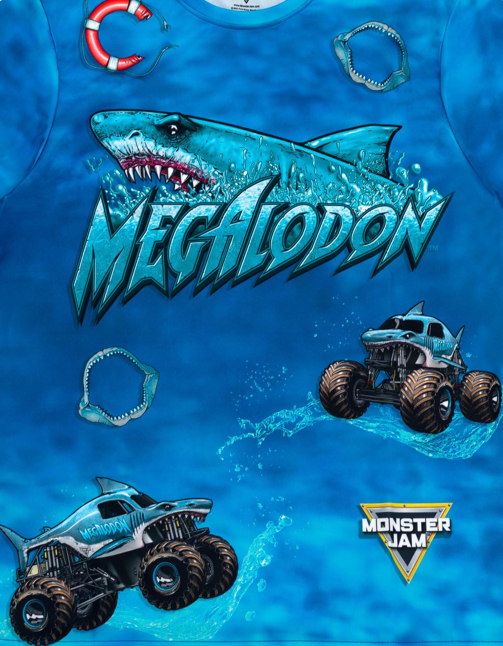 Foto 3 pulgar | Camiseta Monster Jam Megalodon Monster Truck Para Niños Pequeños - Venta Internacional.
