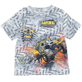 Foto 1 | Camiseta Monster Jam Maximum Destruction Gris Para Niños De 6 Años - Venta Internacional.
