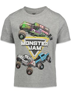 Foto 5 | Pack De 3 Camisetas Monster Jam Big Boys, Color Negro/rojo/gris, Talla 8 - Venta Internacional.