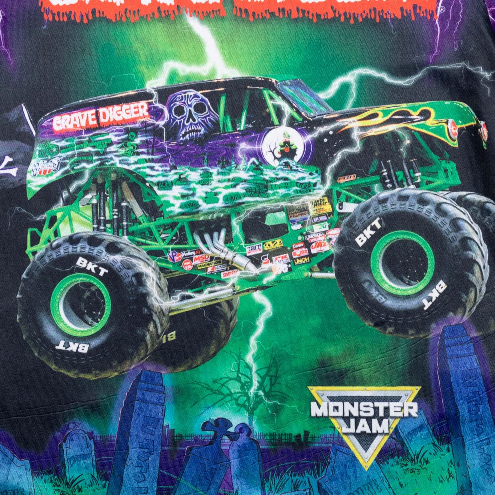 Foto 5 pulgar | Camiseta Monster Jam Grave Digger Púrpura/verde Para Niños De 6 Años - Venta Internacional.