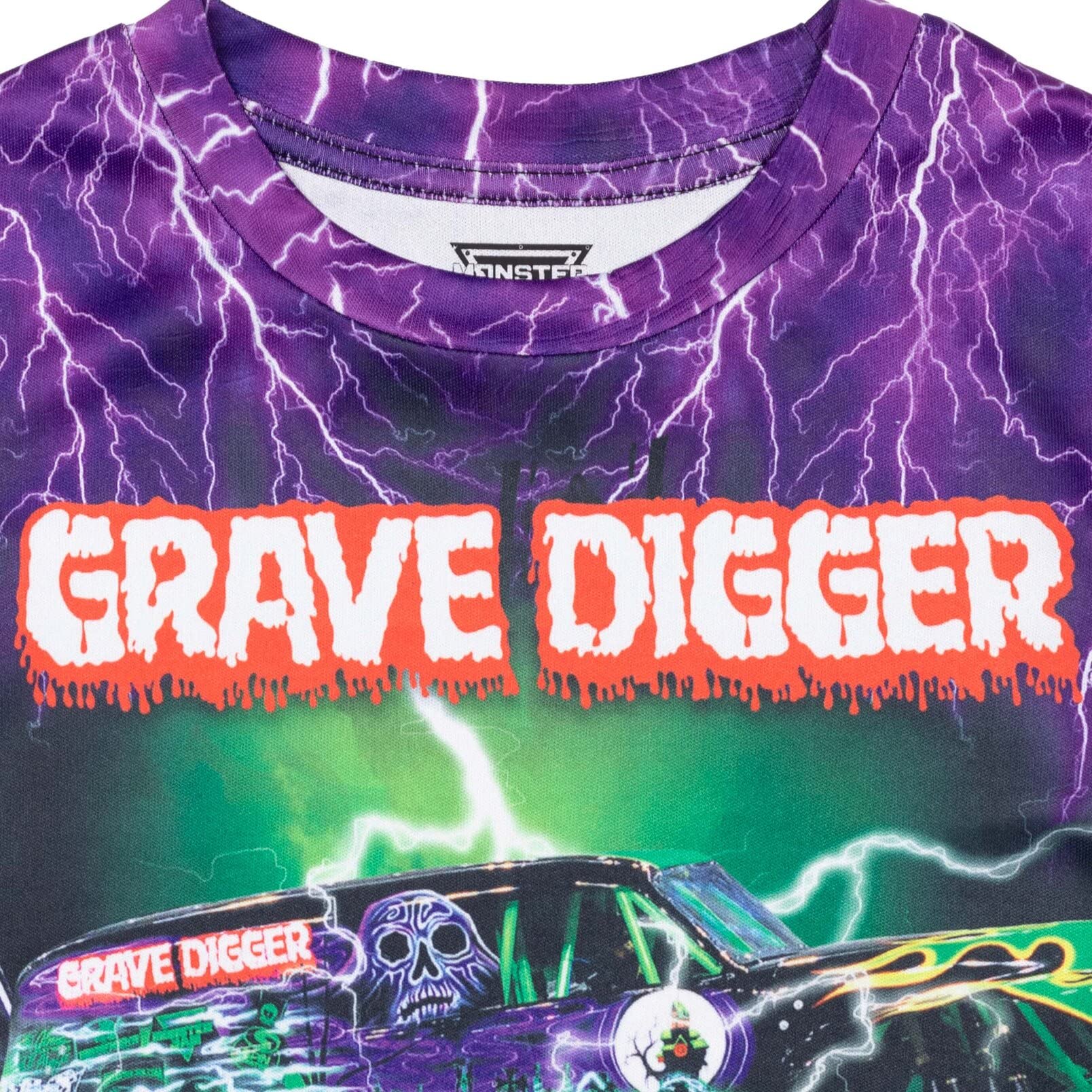 Foto 7 pulgar | Camiseta Monster Jam Grave Digger Púrpura/verde Para Niños De 6 Años - Venta Internacional.