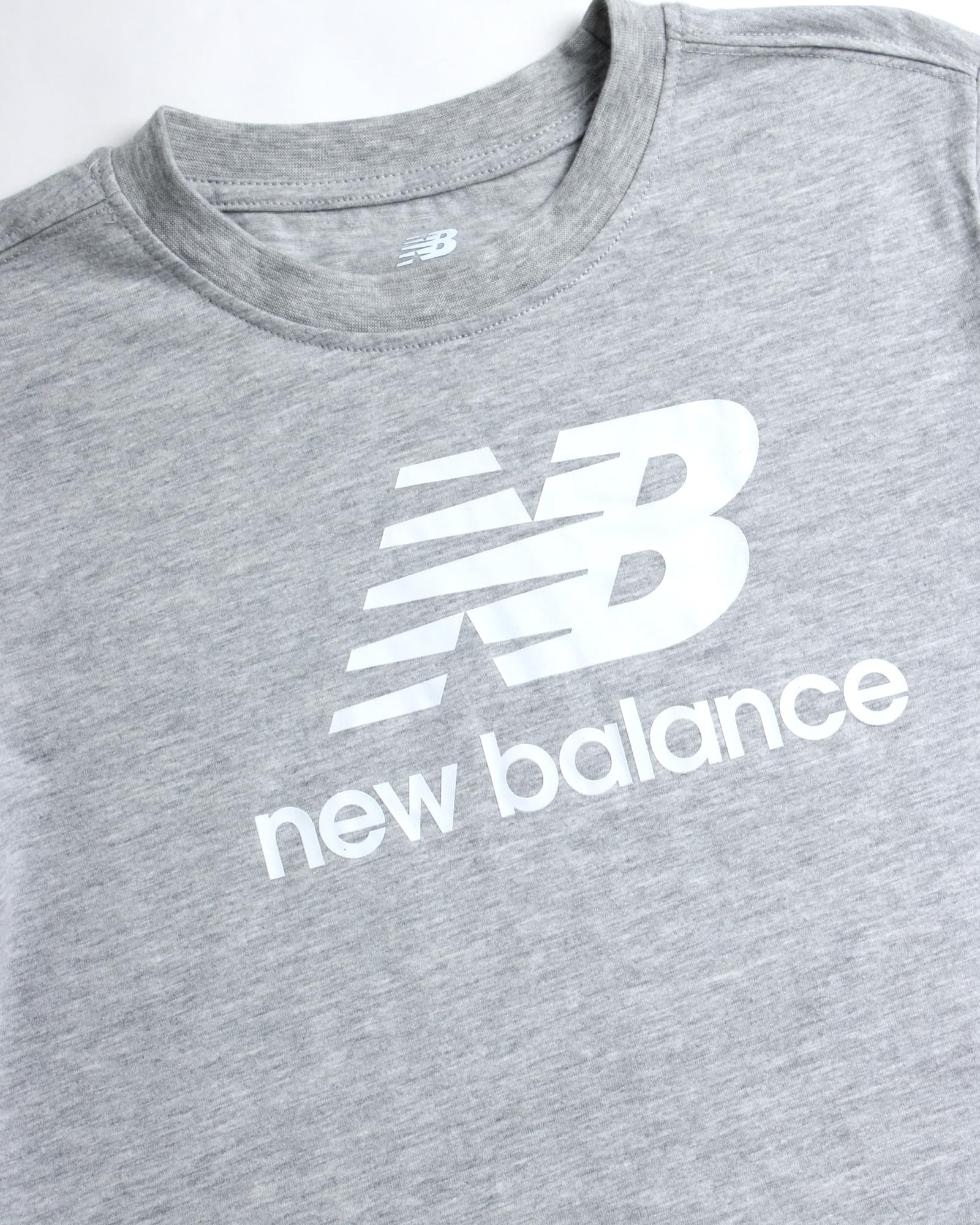 Foto 3 pulgar | Camiseta New Balance Para Niños Con Núcleo De Algodón Con Logotipo Apilado, Talla 8 - Venta Internacional.